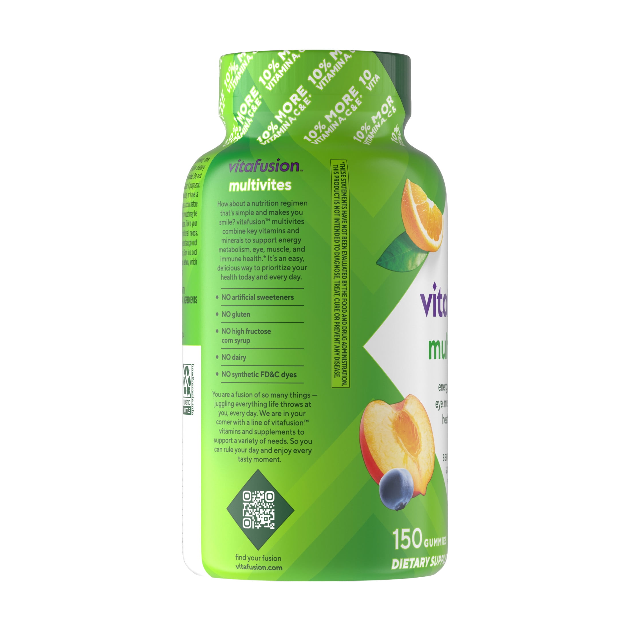 vitafusion MultiVites Gummy Multivitamins for Adults, Daily Nutritional Support (Assorted Fruit, 150 Count) jelqy