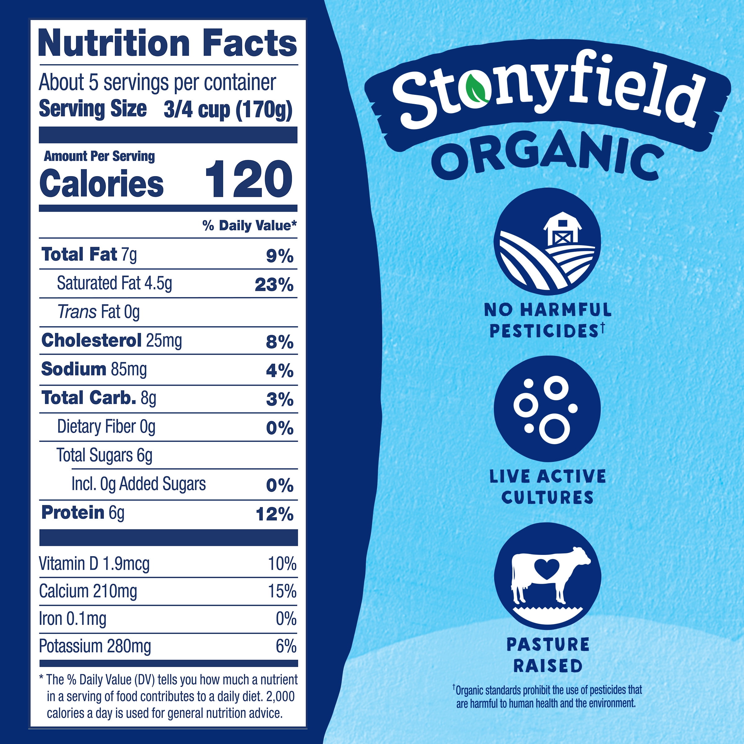 Stonyfield Organic Plain Whole Milk Probiotic Yogurt (32 oz) 4kuss
