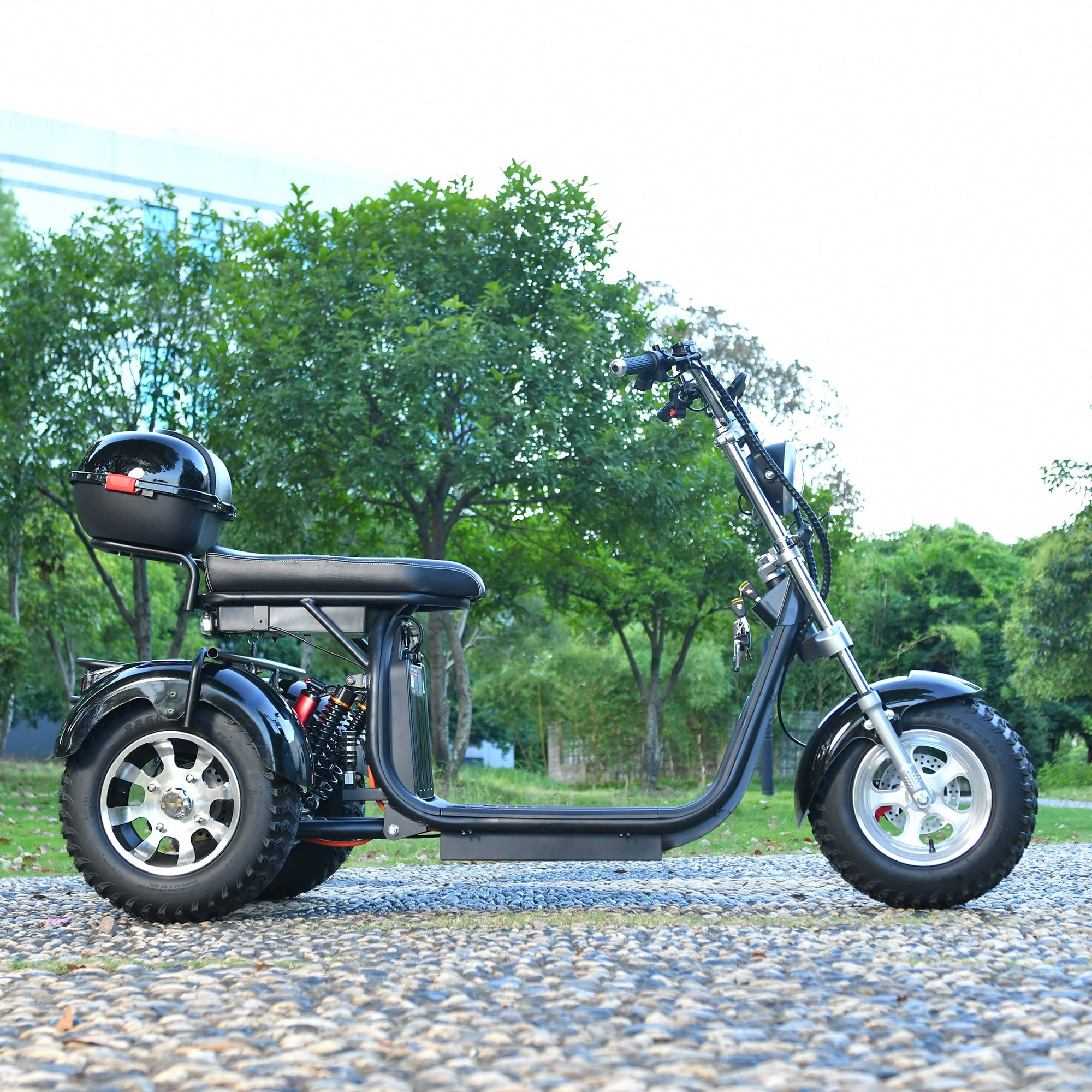 Ehoodax Electric Tricycle for Adults, 3000W Motor, Fat Tire Scooter, Heavy-Duty Commuter (Black, 550 lb Capacity) 7l0sl