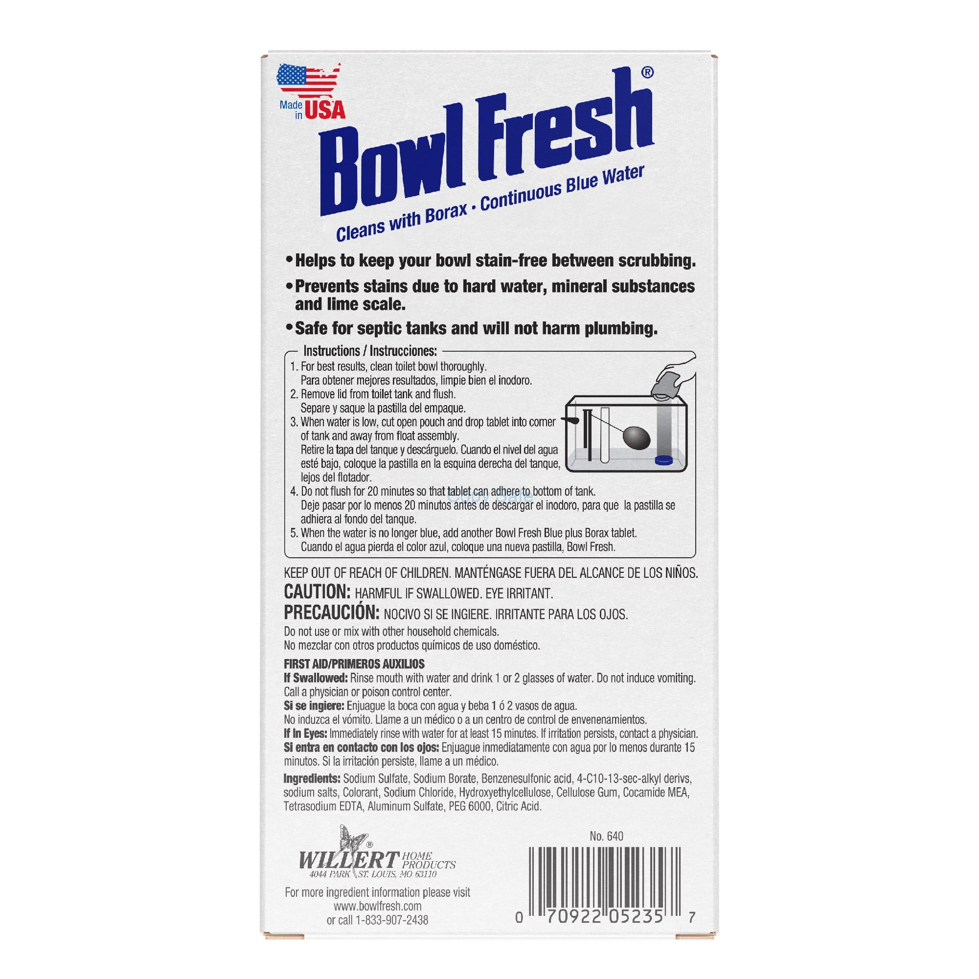 Bowl Fresh Automatic Toilet Bowl Cleaner and Freshener with Borax (Blue, 20 Pack) x4f6n