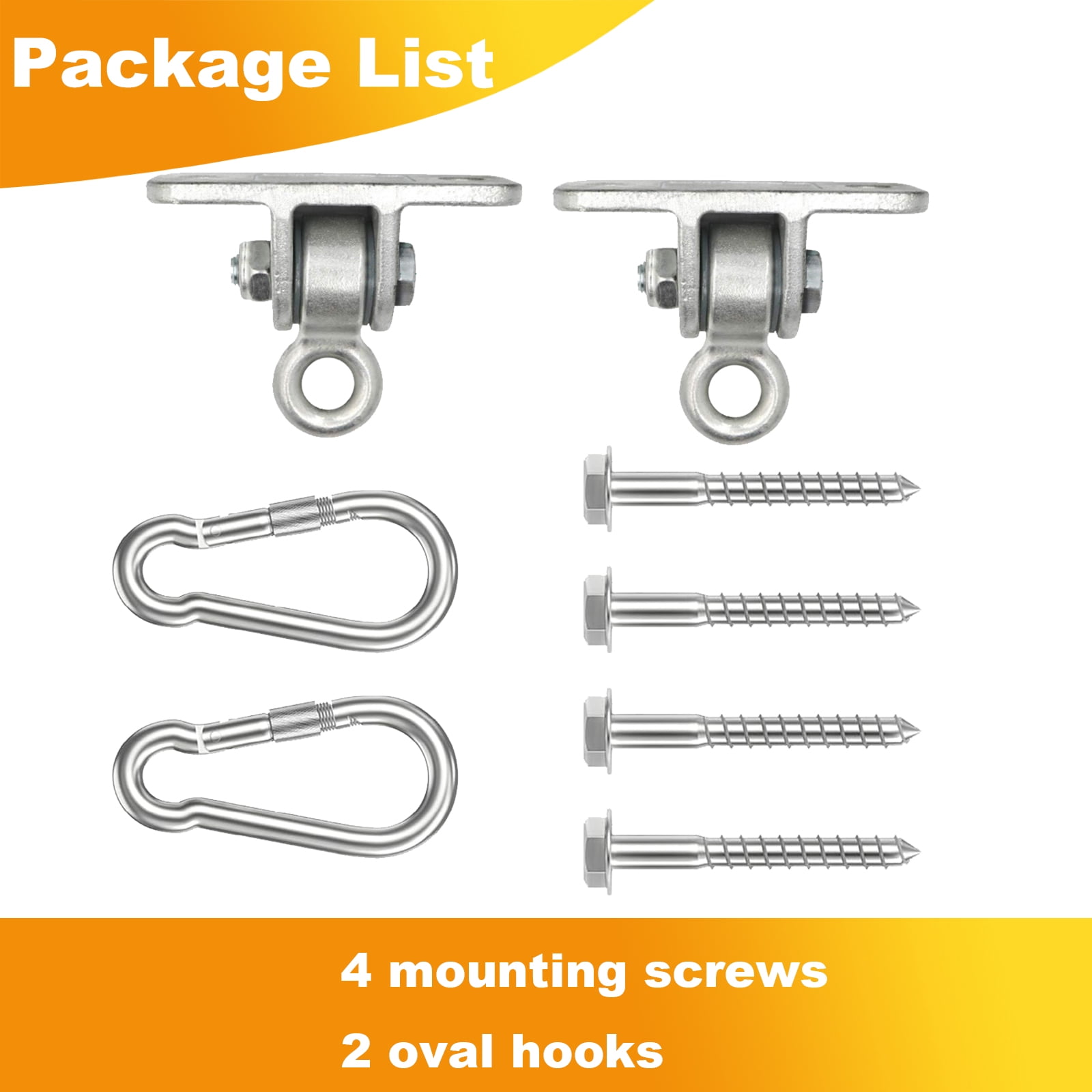 Celawork Heavy Duty Swing Hangers for Wooden Sets, Playground Porch & Indoor Outdoor Hanging Hardware (Silver, Set of 2) lcdst