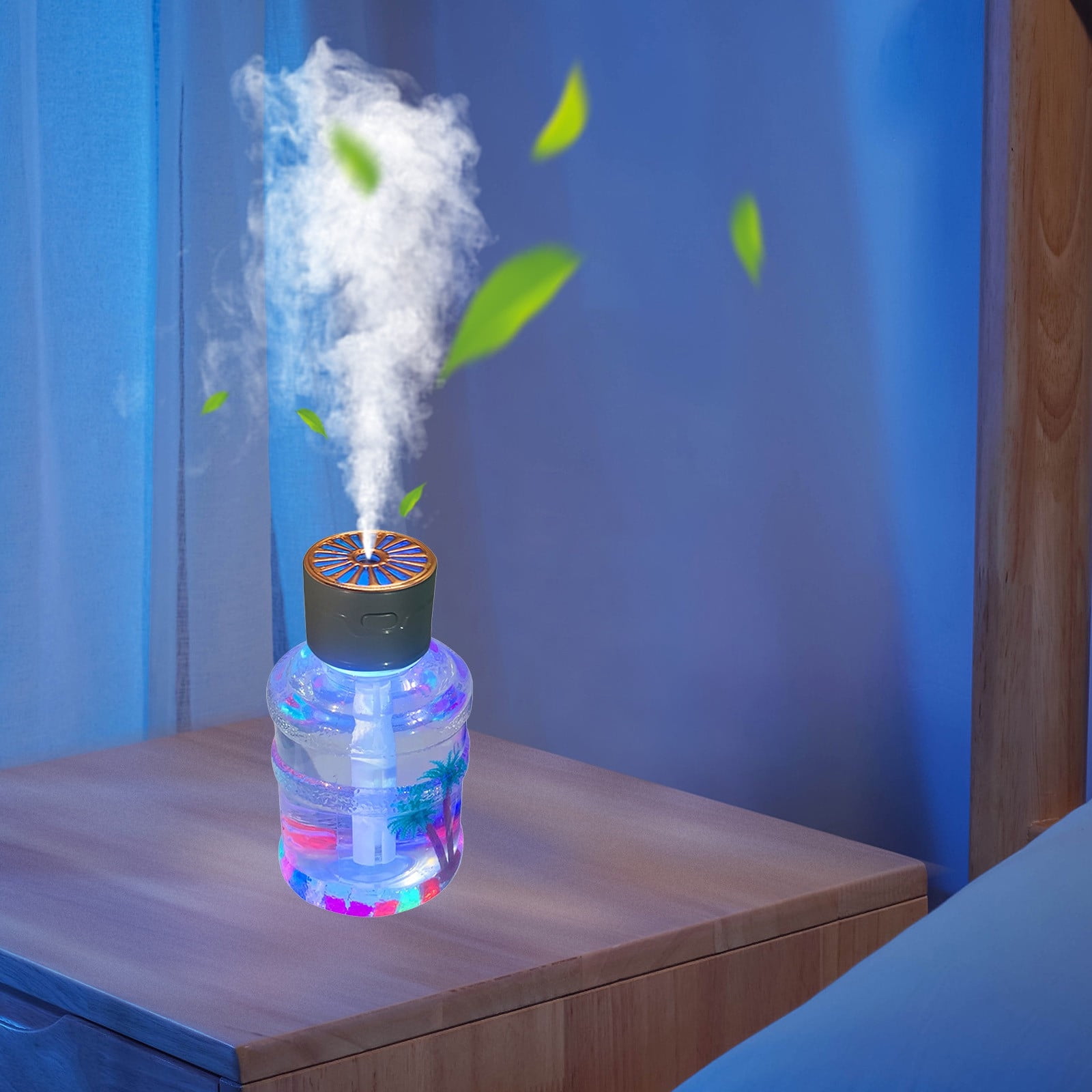 Generic Ultrasonic Cool Mist Humidifier Quiet Aroma Diffuser with Night Light (Gray, 16.91 fl oz) oo8zp
