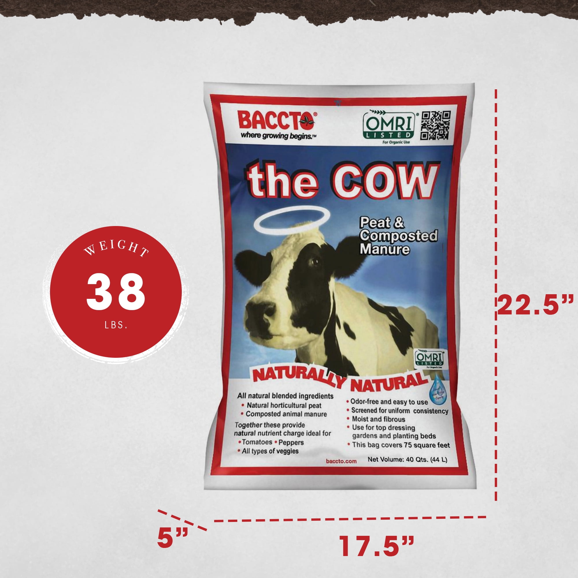 Michigan Peat Wholly Cow Horticultural Compost and Manure (40 qt, 4 Pack) qtcmz