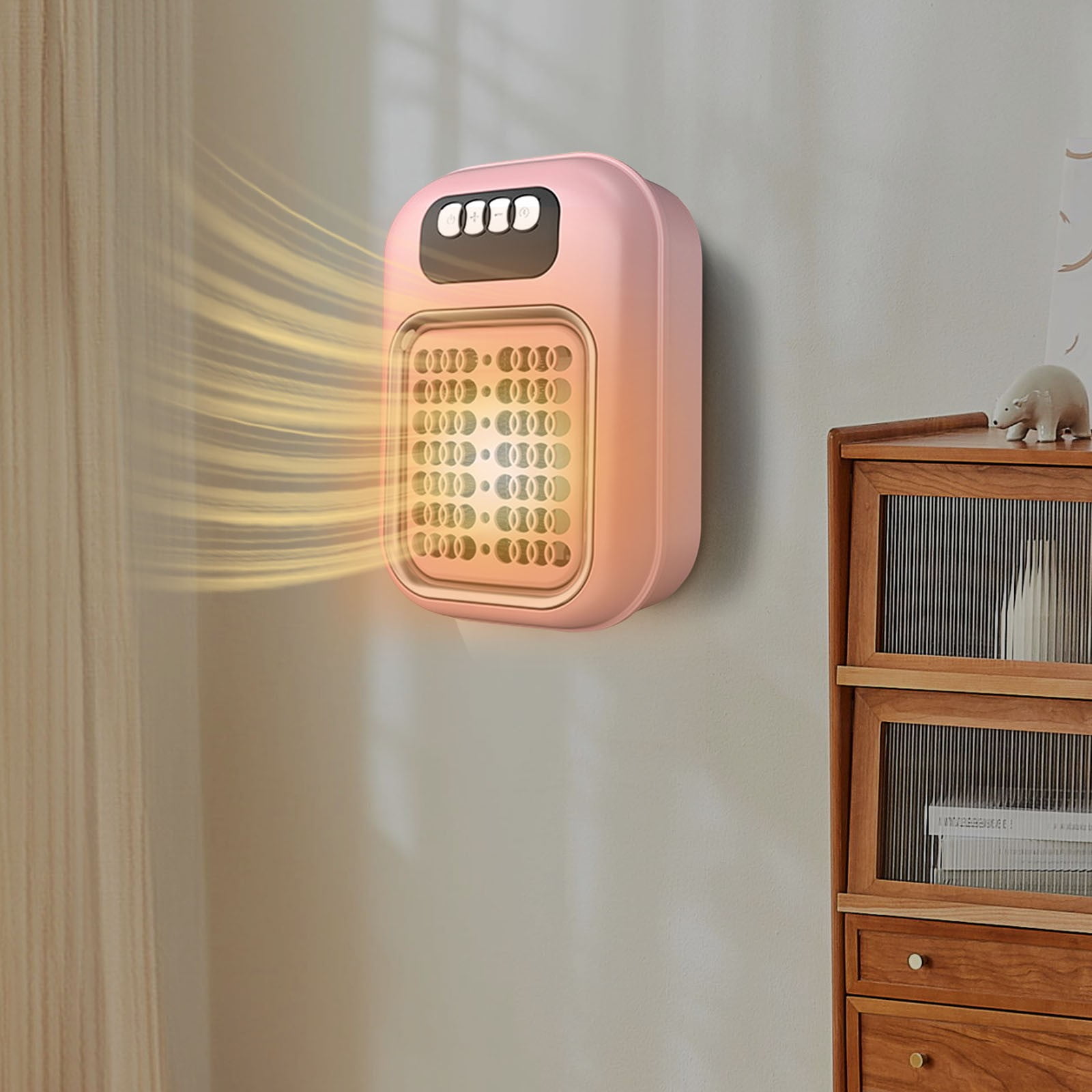 PLPPYFS 600W Portable Electric Space Heater for Home and Office (Pink, 1 Unit) i935k