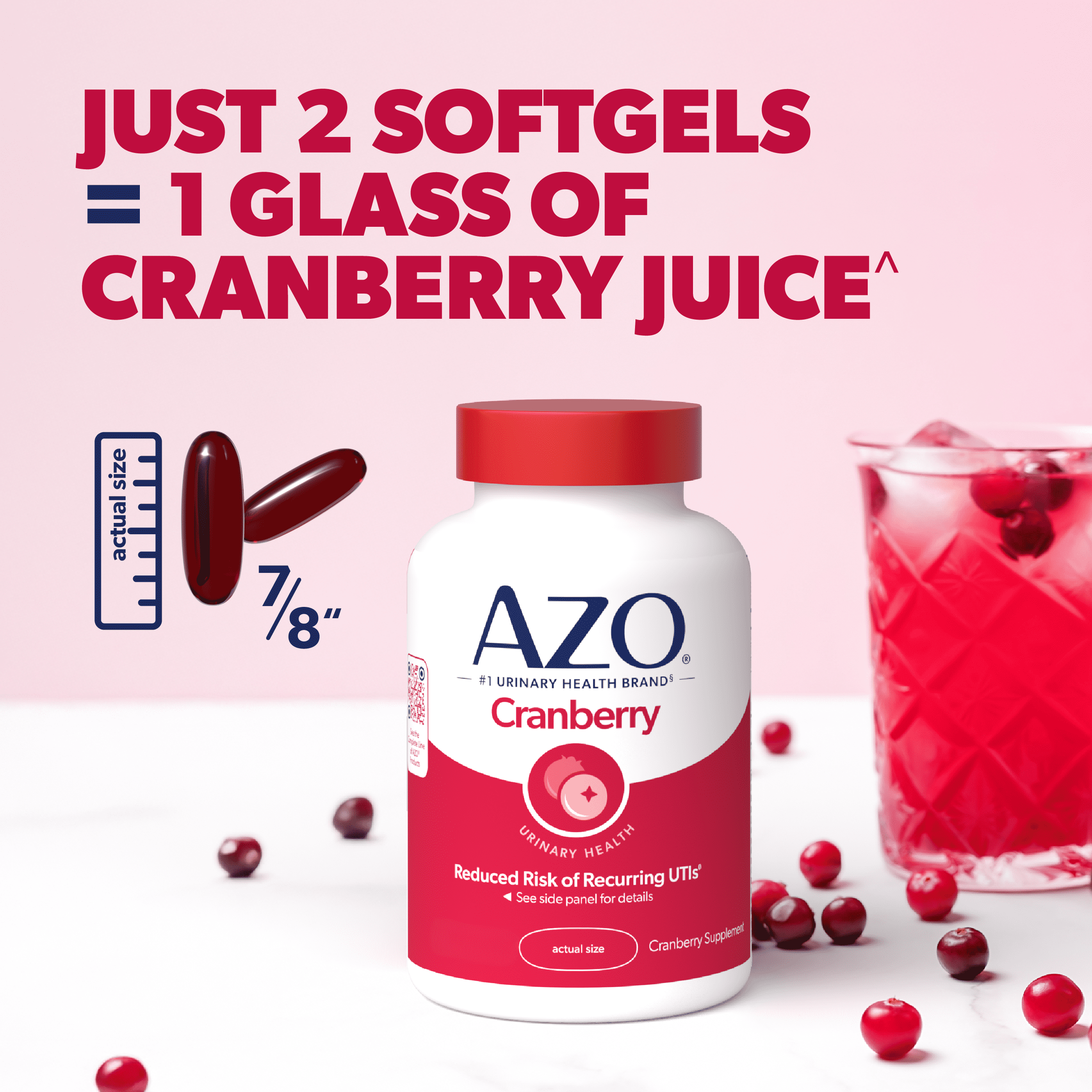 AZO Cranberry Urinary Tract Health Supplement, Daily Support for Urinary Tract Cleansing (100 Count) xvip7