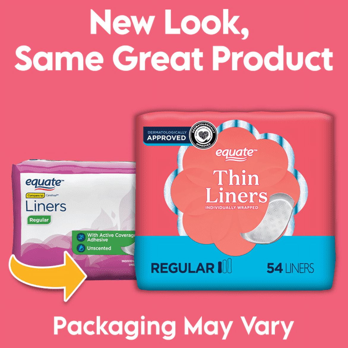 Equate Thin Panty Liners, Unscented Daily Feminine Hygiene Protection (Regular, 216 Count) jtgg2
