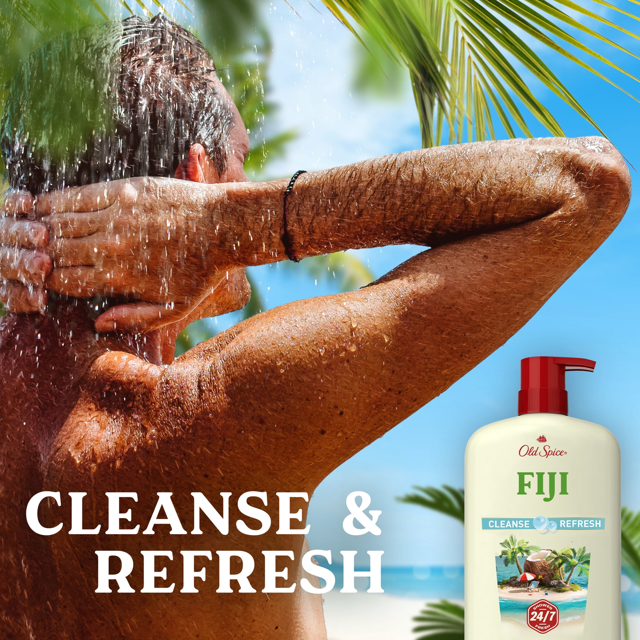Old Spice Fiji Body Wash for Men, Refreshing Scent with Coconut and Lavender (30 fl oz) syhwx