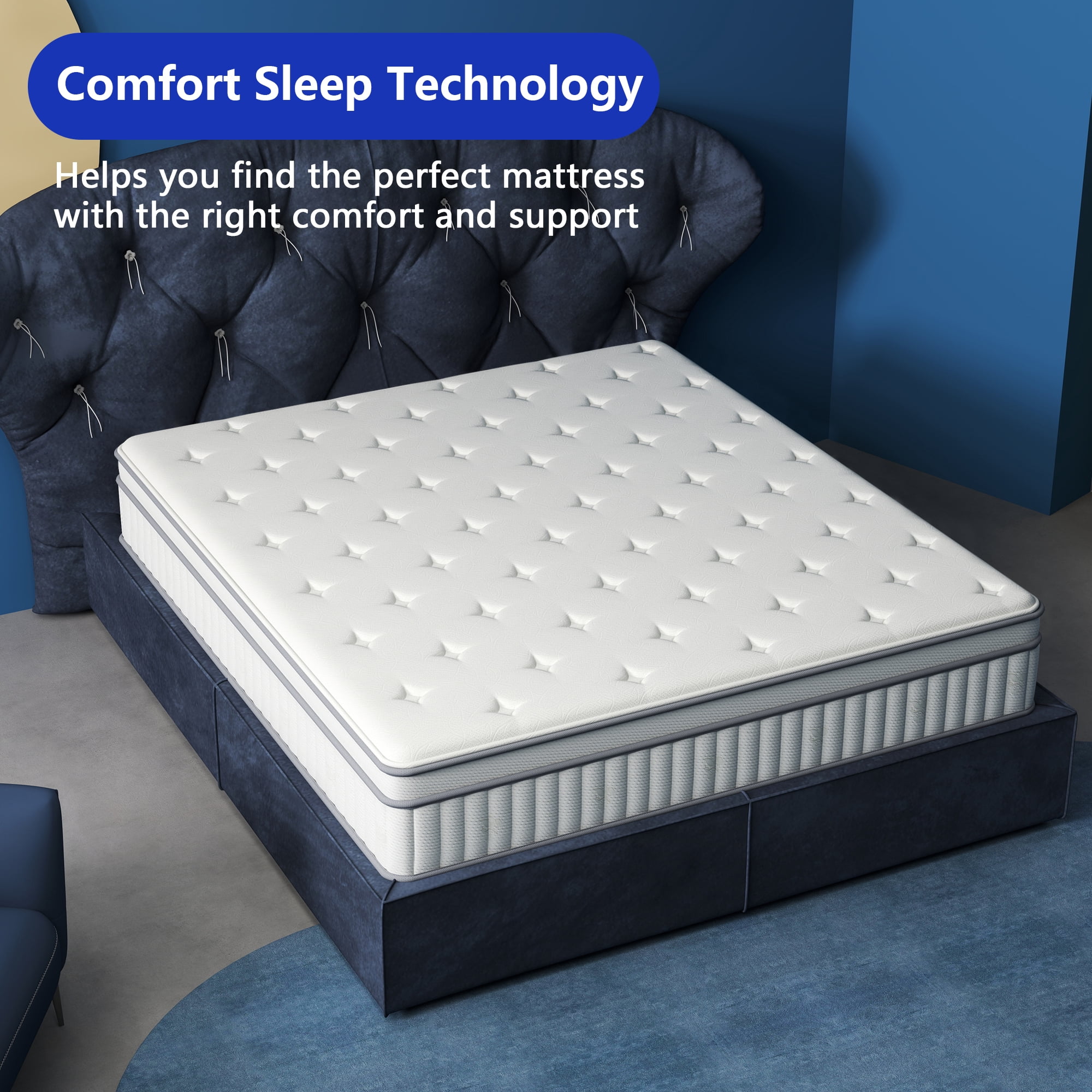 AOOWOW 10 Inch Hybrid King Size Mattress, Cooling Gel Memory Foam and Pocket Spring Support (King, 76 in x 80 in x 10 in) no91m