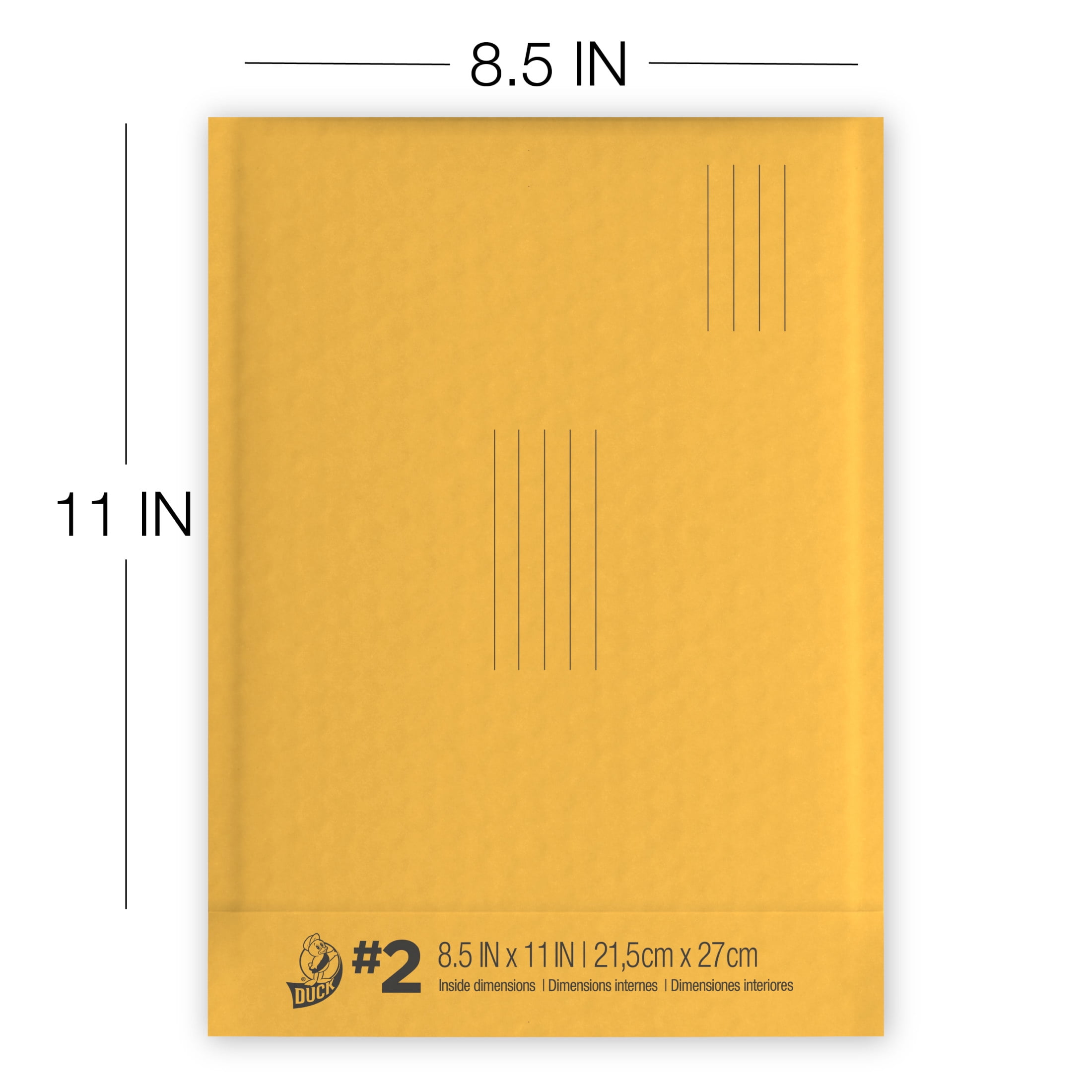 Duck Self-Seal Kraft Bubble Mailers, Padded Shipping Envelopes for Secure Mailing (Yellow, 8.5 in x 11 in, 12 Pack) a8ara