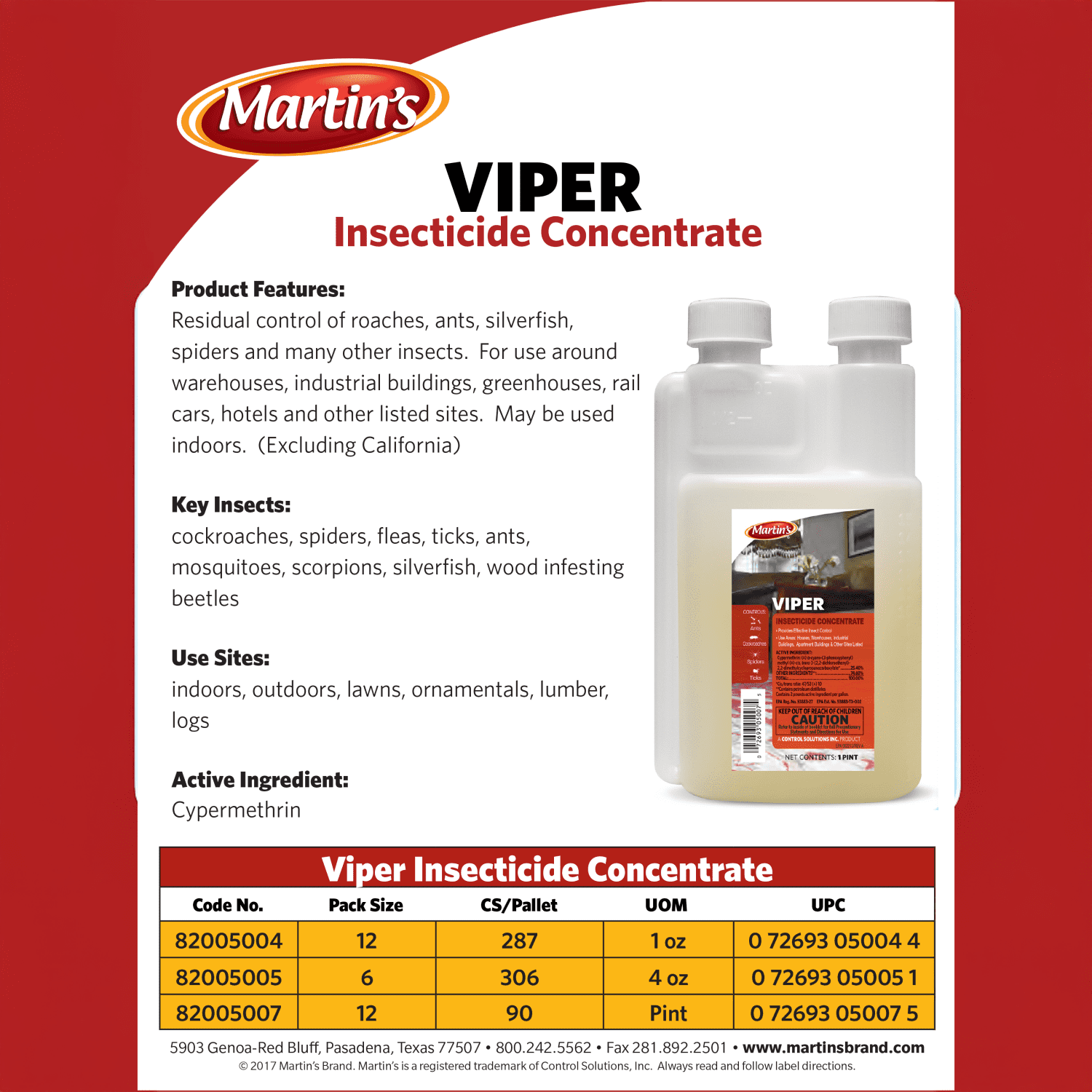 Martin's Professional Grade Insecticide Broad-Spectrum Pest Control (16 oz) qduxq