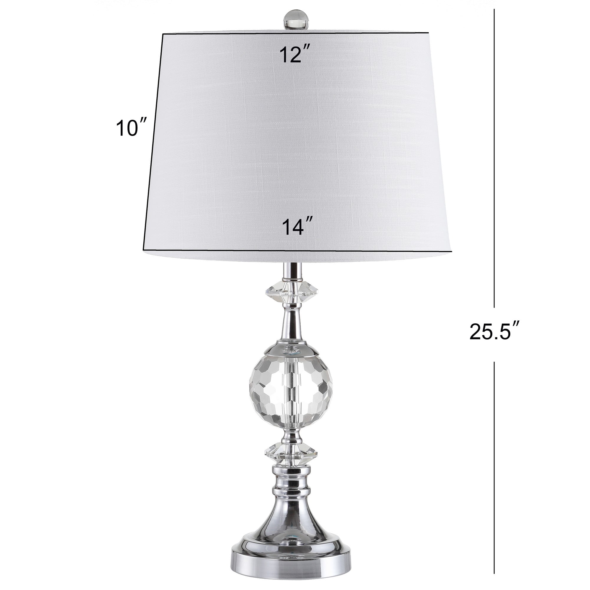 JONATHAN Y Channing LED Crystal Table Lamp, Modern Bedside Lighting (Clear/Chrome, 25.5 in) nn4tb