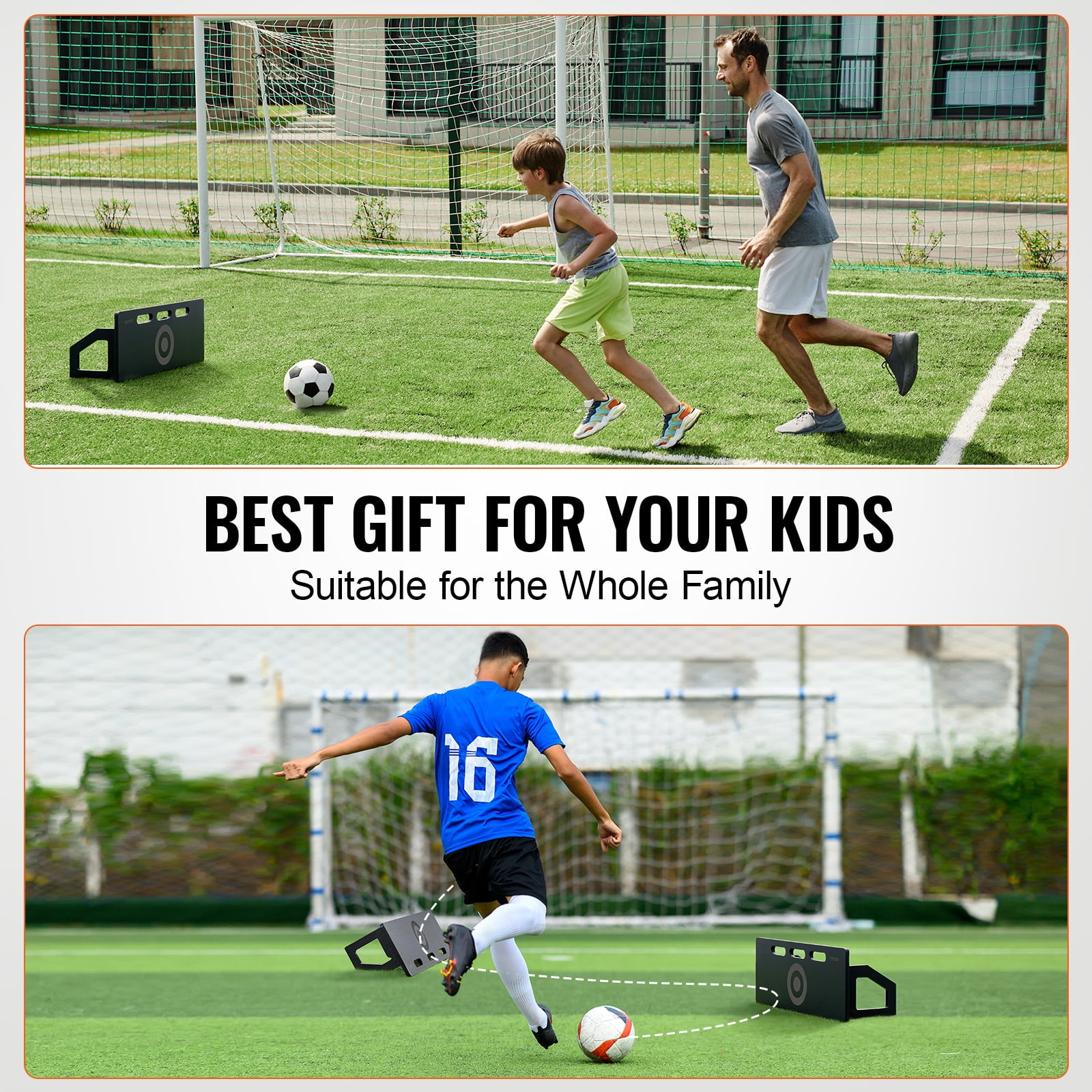 VEVOR Soccer Rebounder Board, Portable Soccer Training Wall for Passing and Shooting Practice, Foldable HDPE Kickback Board (Black, 32 in x 12 in) 0znxc