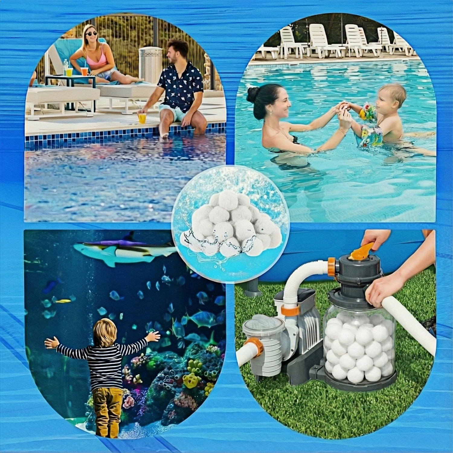 PANDALILAI Pool Filter Media Balls for Sand Filter Systems (White, 1.76 lb) v12hn