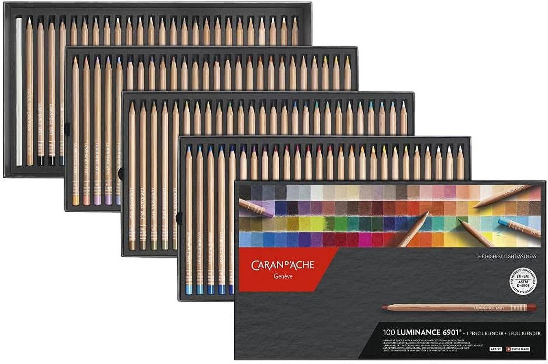 Caran d'Ache Luminance Colored Pencils Professional Artist Grade (Assorted Colors, 100 Count) n4buv