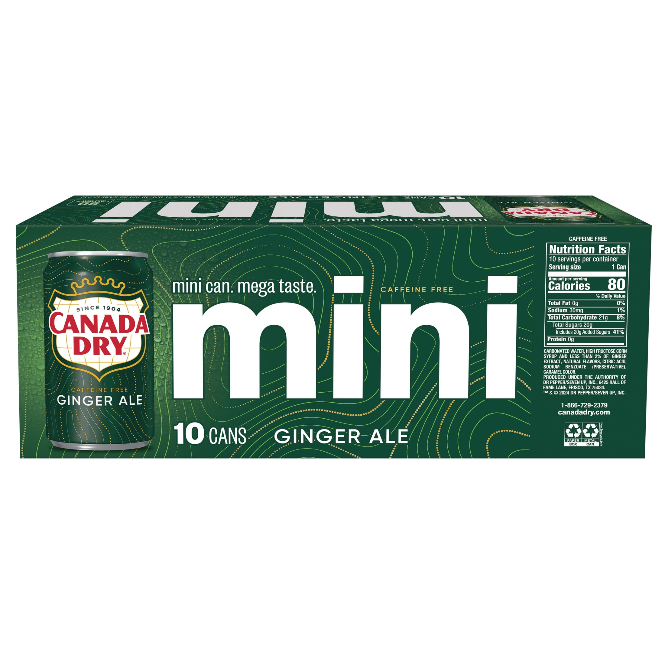 Canada Dry Caffeine Free Ginger Ale Soda (7.5 fl oz, 10 Pack) oo4k1