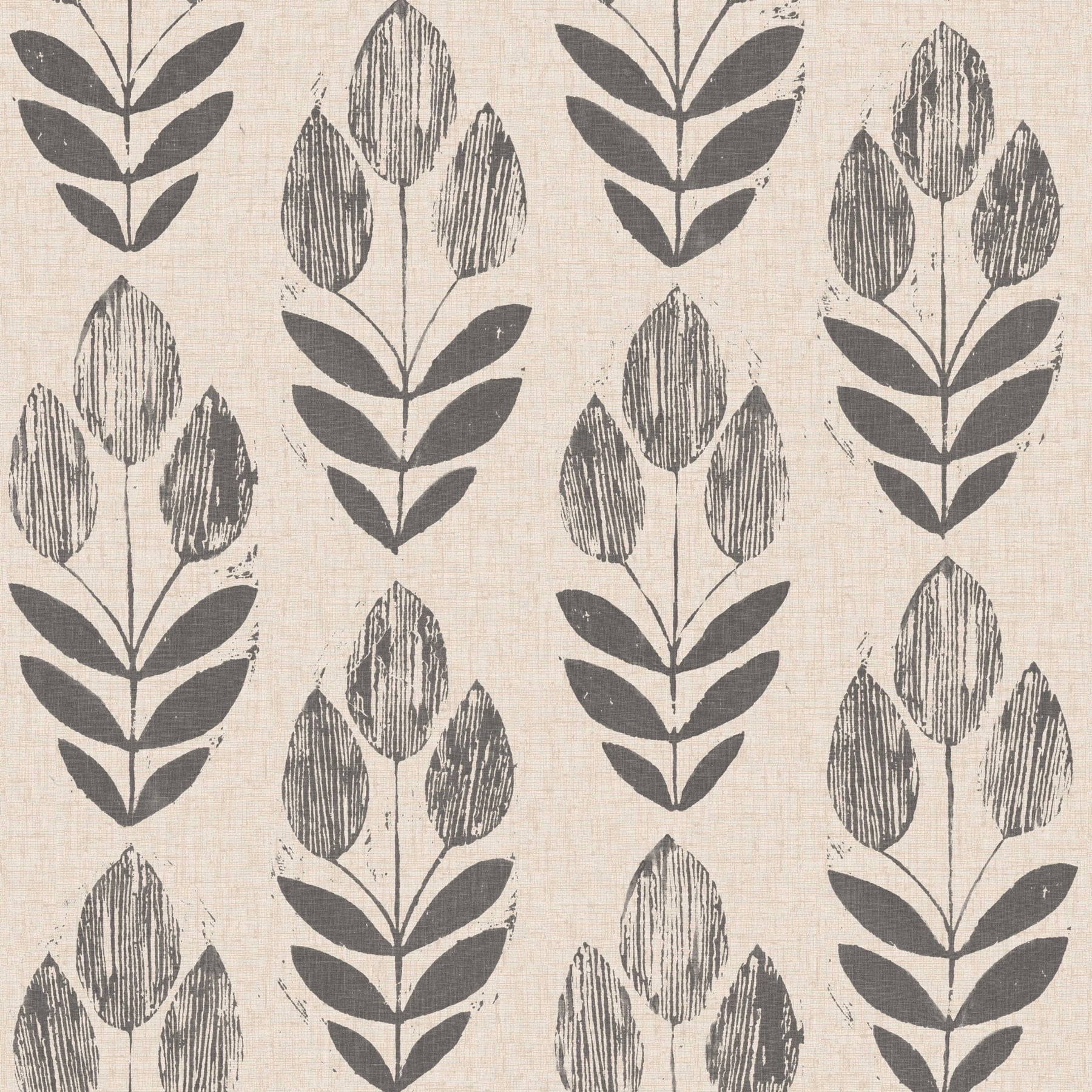 NuWallpaper Folk Tulip Peel and Stick Vinyl Wallpaper (Black, 20.5-in x 216-in) llquv