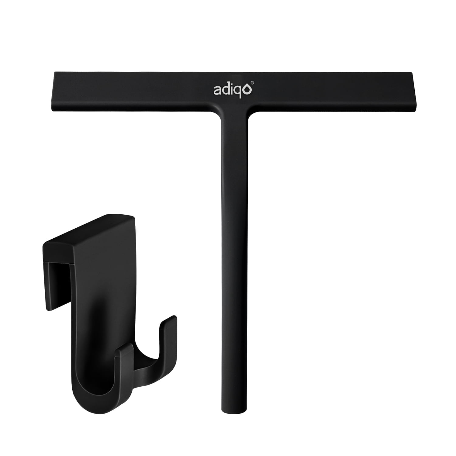 ADIQO Silicone Shower Squeegee for Bathroom Glass and Mirrors (Matte Black, 9 in) ofvmp