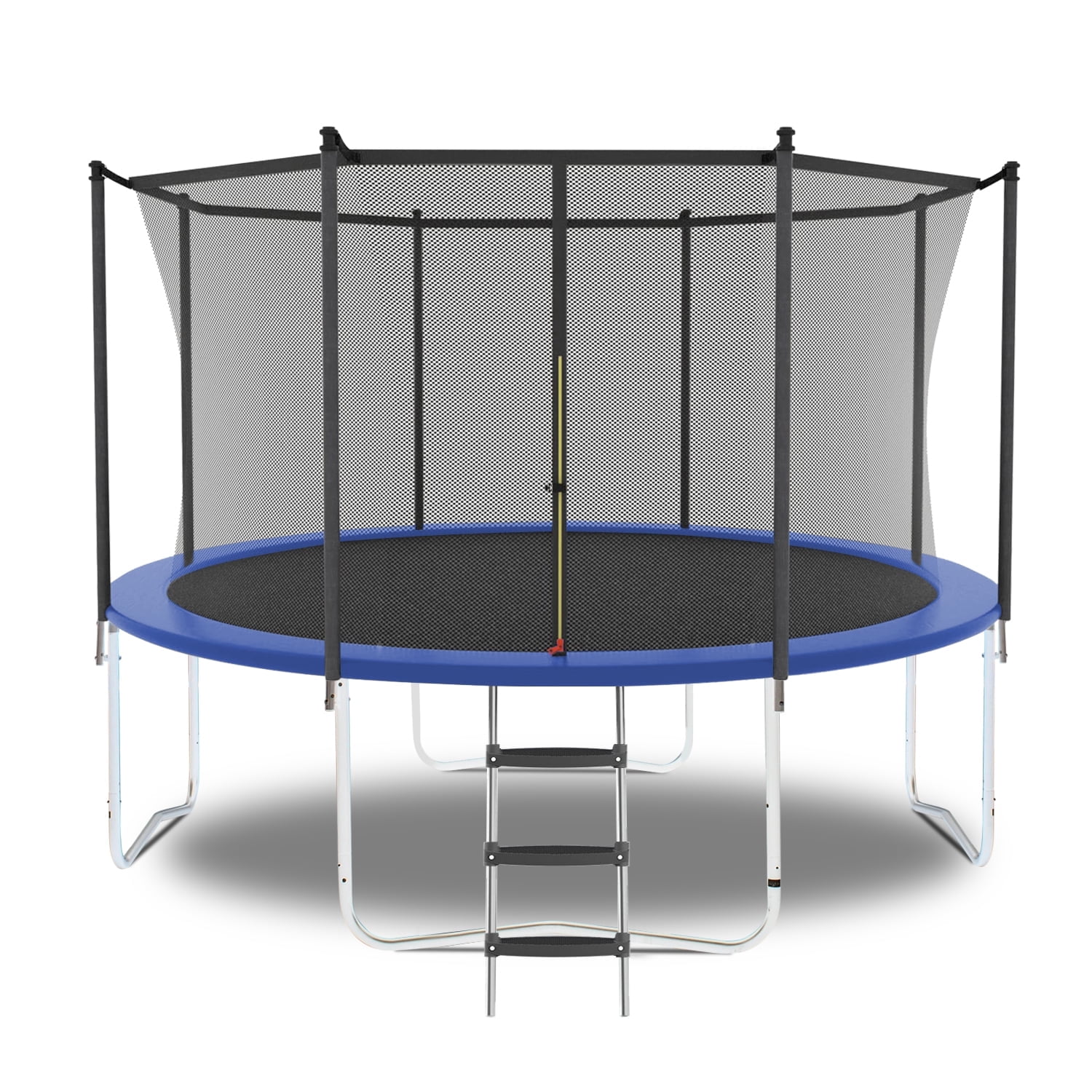 HooKung 8ft Outdoor Trampoline with Safety Enclosure Net and Heavy-Duty Jump Pad (Black, 8 ft) vp4am