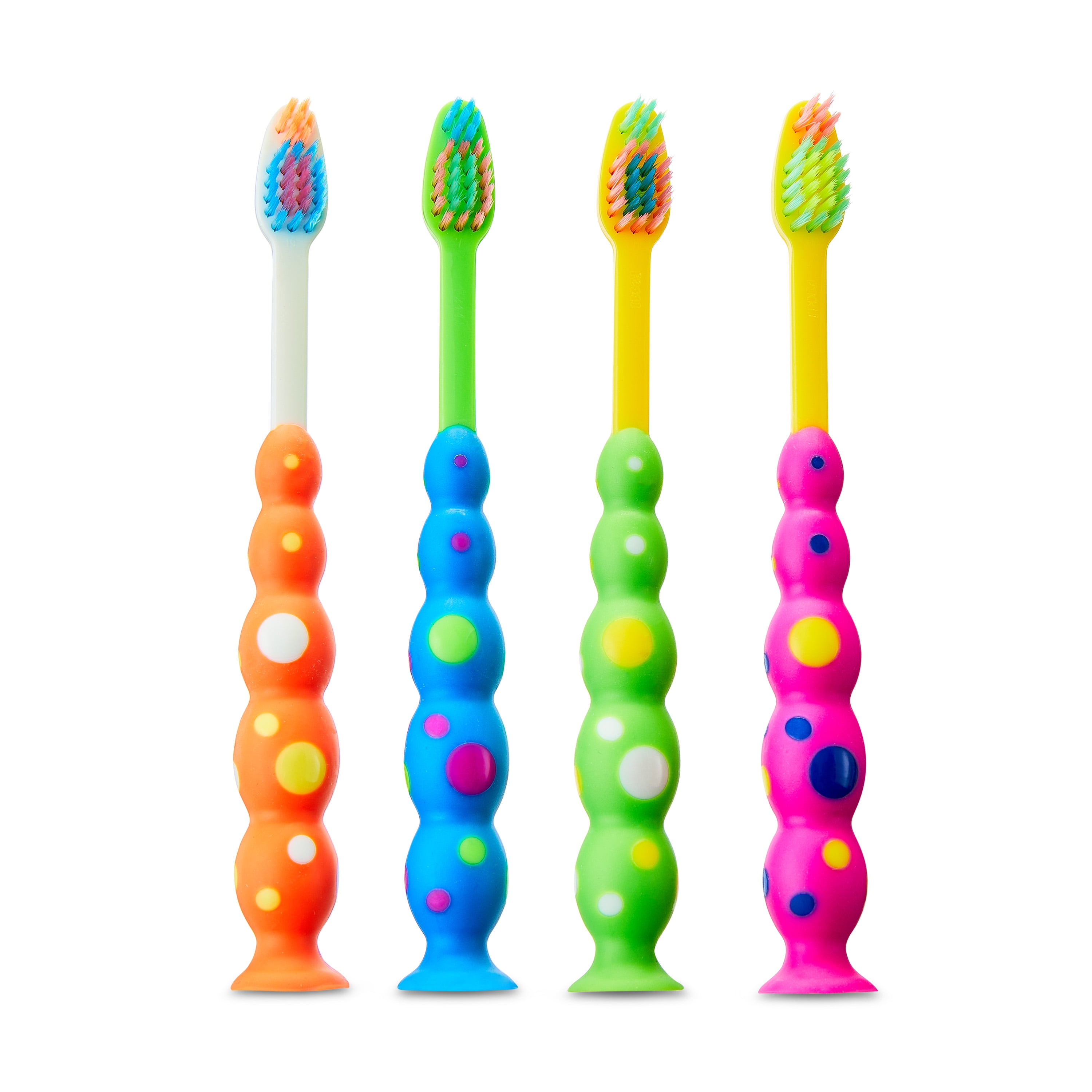 Equate Kids Manual Toothbrush Soft Bristles with Suction Cup Base (Red, 4 Count) v587n - Image 3