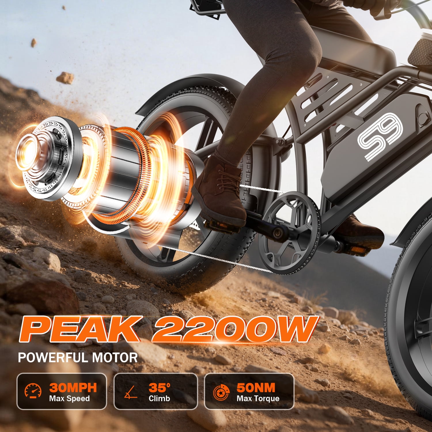 ASKGO Electric Bike for Adults, 750W Fat Tire Off-Road Ebike, 30MPH Speed & 75 Mile Range, Cargo Ebike with NFC Unlock (48V 20Ah) wkgi6