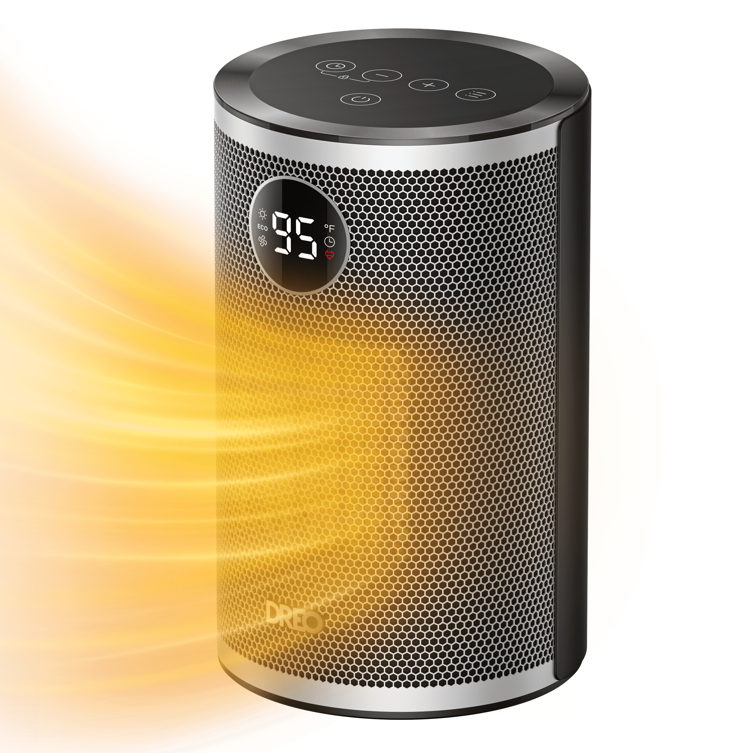 DREO Portable Electric Space Heater, 1500W Fast Heating with Thermal Sensor and Digital Display (Black, 1 Unit) 5wjr9