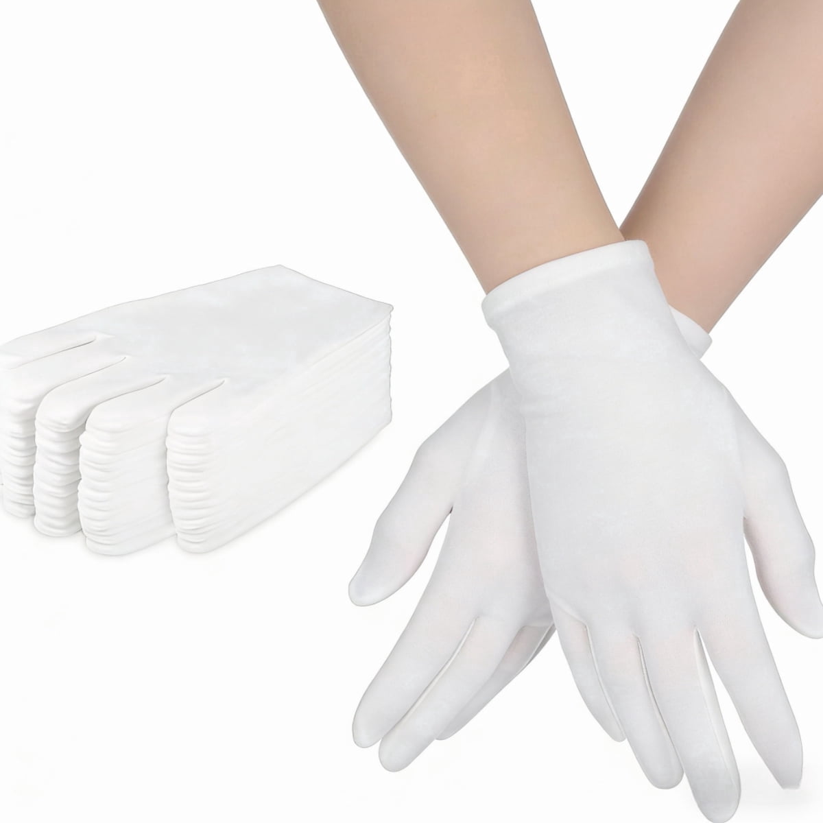 Pedoxline Cotton Gloves for Moisturizing Dry Hands and Eczema Relief (White, 15 Pair Pack) ocmwv