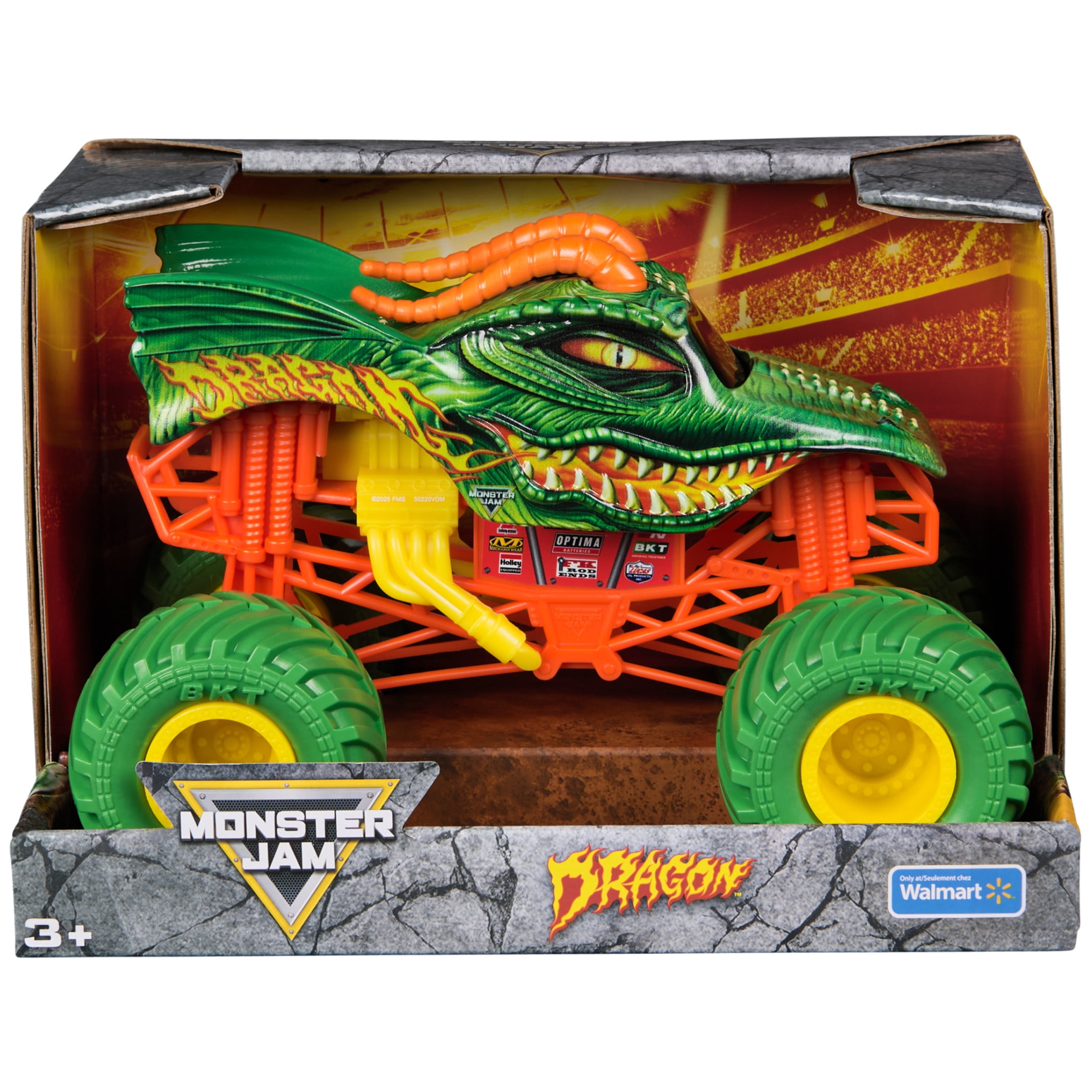 Monster Jam Official Dragon Monster Truck Die-Cast Vehicle (Blue, 1:24 Scale) s6w09