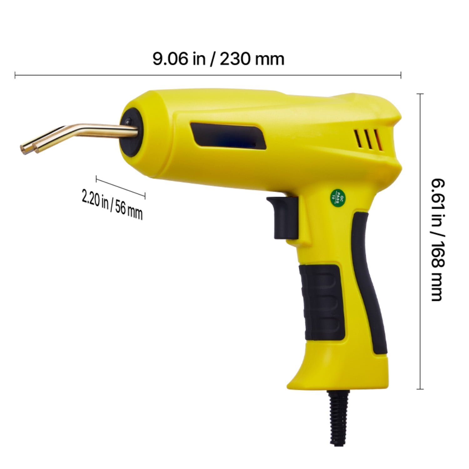 KFFKFF Plastic Welding Kit, 220W Hot Staple Welder Gun with 1200 Staples & 76 Welding Rods (Yellow, 1276 Piece Set) gyxee