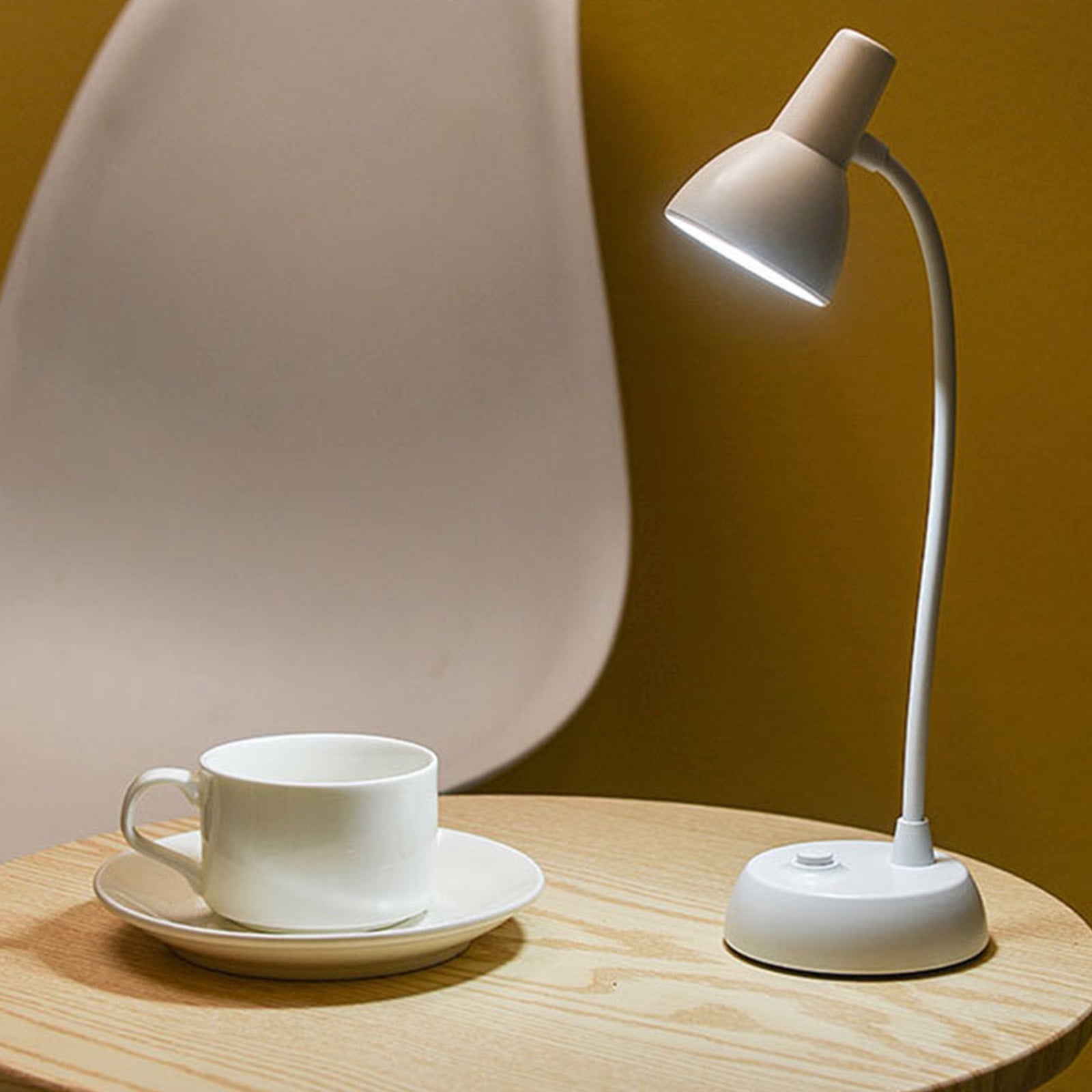 DXSSXC LED Eye Protection Table Lamp, Adjustable Gooseneck Reading Light for Study and Dorm (White, 12.4 in) 9op5c