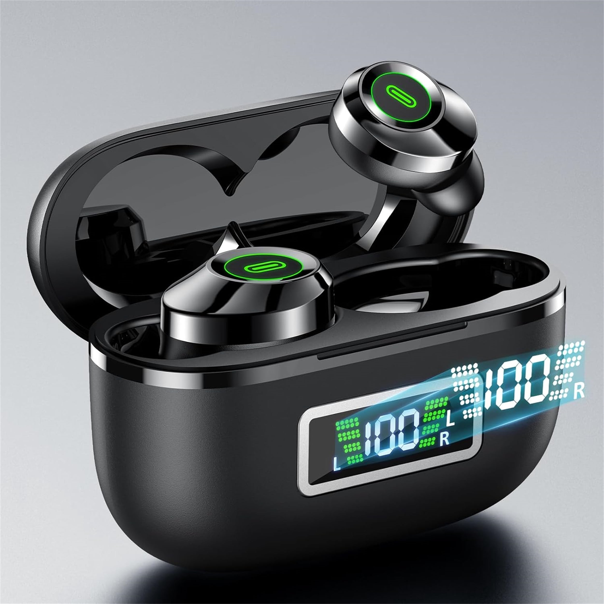 MOYAWSDGN Wireless Earbuds Bluetooth Headphones with Noise Cancelling and 3D HiFi Stereo (Black, 1 Pair) mh268
