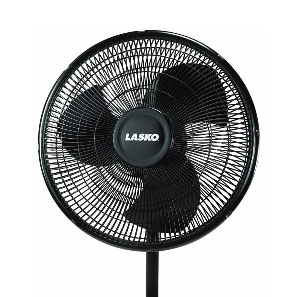 Lasko 16 in Oscillating 3-Speed Adjustable Pedestal Stand Fan (Black, 2 Pack) 19xvg