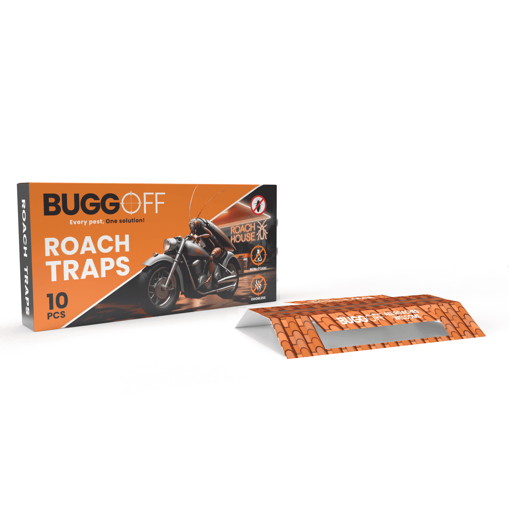 BUGGOFF Roach House Trap Baited Glue Pest Control (10 Pack) d4eaa