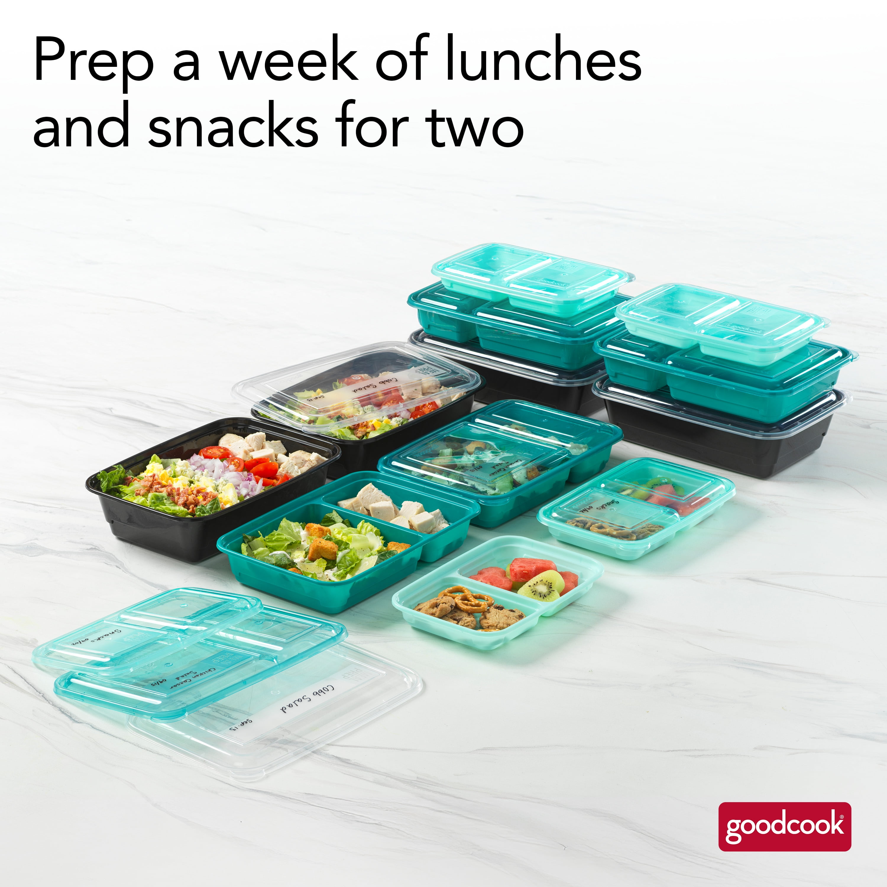 GoodCook Meal Prep Food Storage Container Set with Lids (30 Count, Assorted Sizes) s60q1
