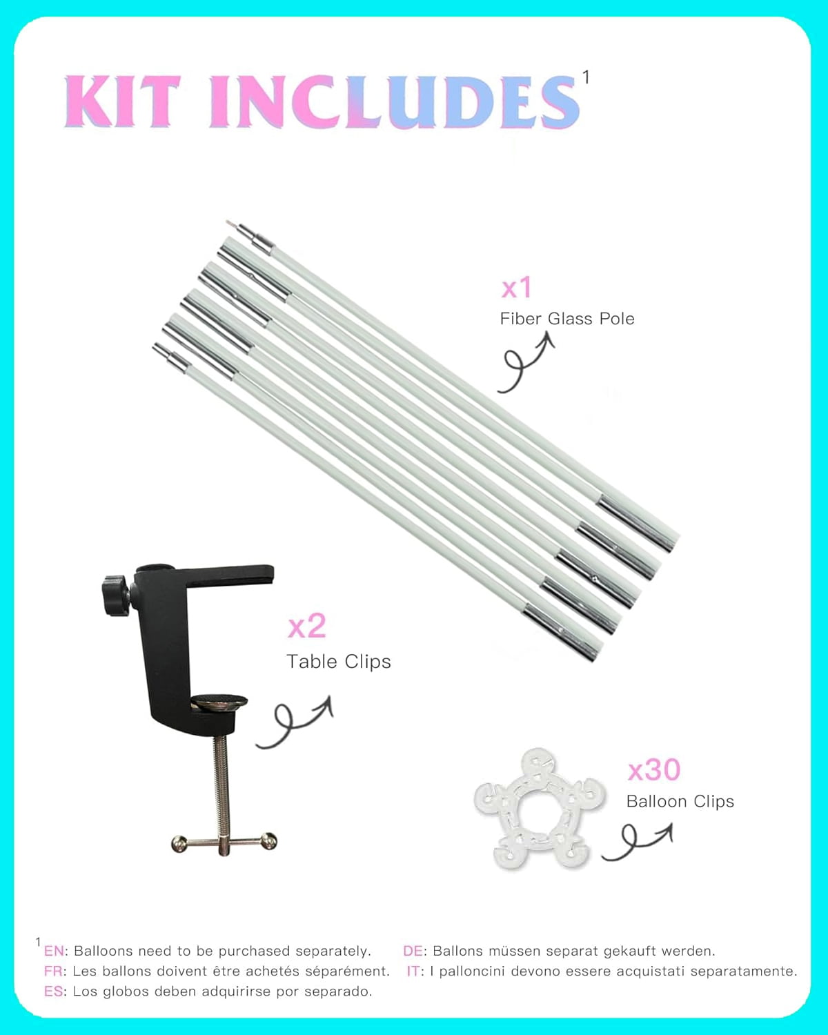 ILSZBKE Adjustable Table Balloon Arch Kit for Party Decorations (White, 12 ft) 9la07