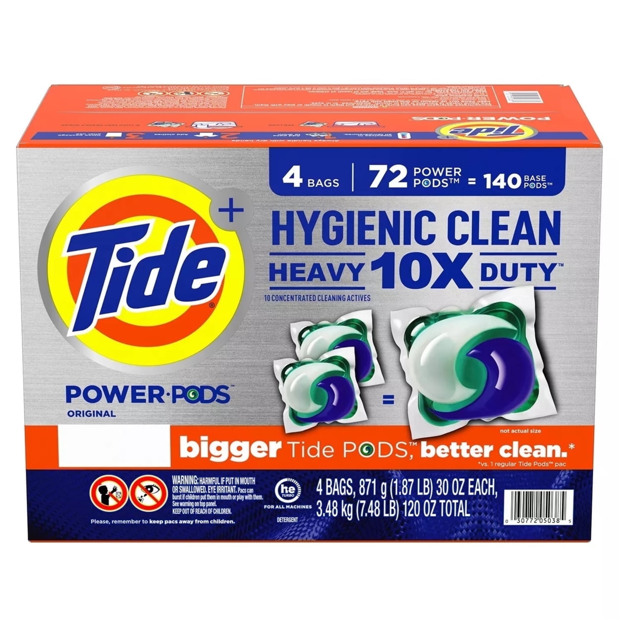 Tide Power PODS Heavy Duty Hygienic Clean Laundry Detergent Pacs (Original Scent, 72 Ct) o3e1q
