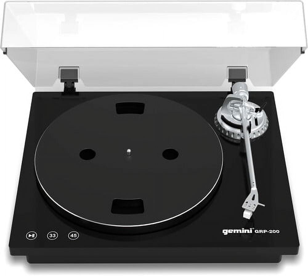 Gemini GRP-200 Professional Belt Drive USB Turntable with Built-in Preamp (Black, 2-Speed) wv05c