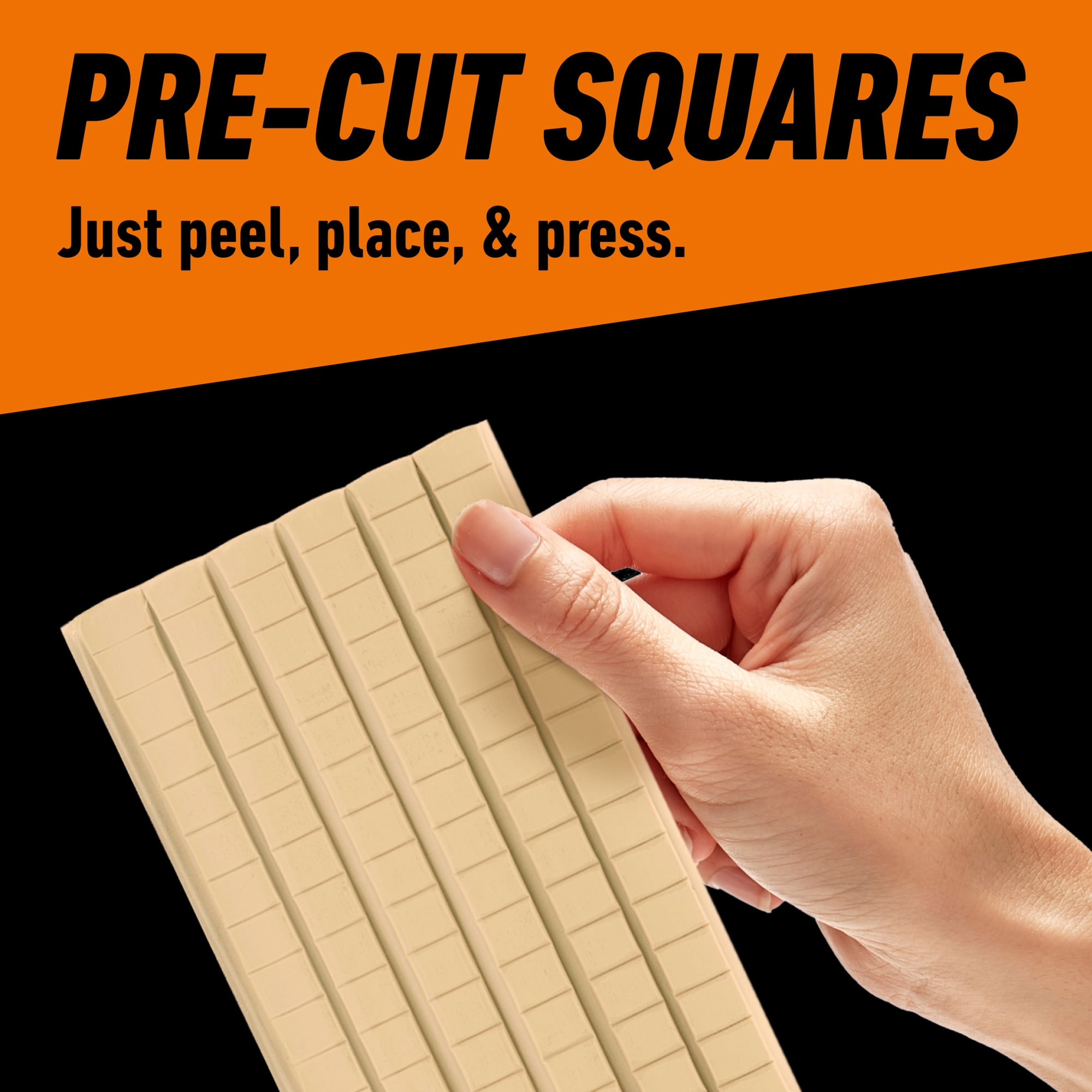 Gorilla Mounting Putty, Removable Wall Adhesive for Lightweight Items (Beige, 168 Pre-Cut Squares) 13mns