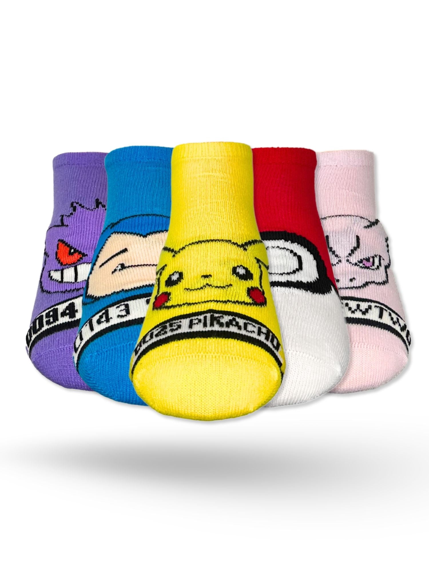 Pokémon Boys No-Show Socks, Comfortable Athletic Footwear, Multi-Character Design (5-Pack, S/M-M/L) yogxj