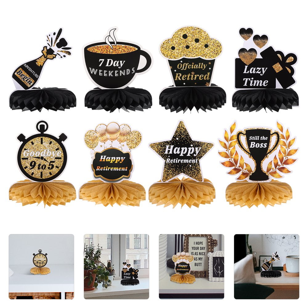 Generic Party Retirement Honeycomb Table Centerpiece (Gold, 1 Pack) 87adc