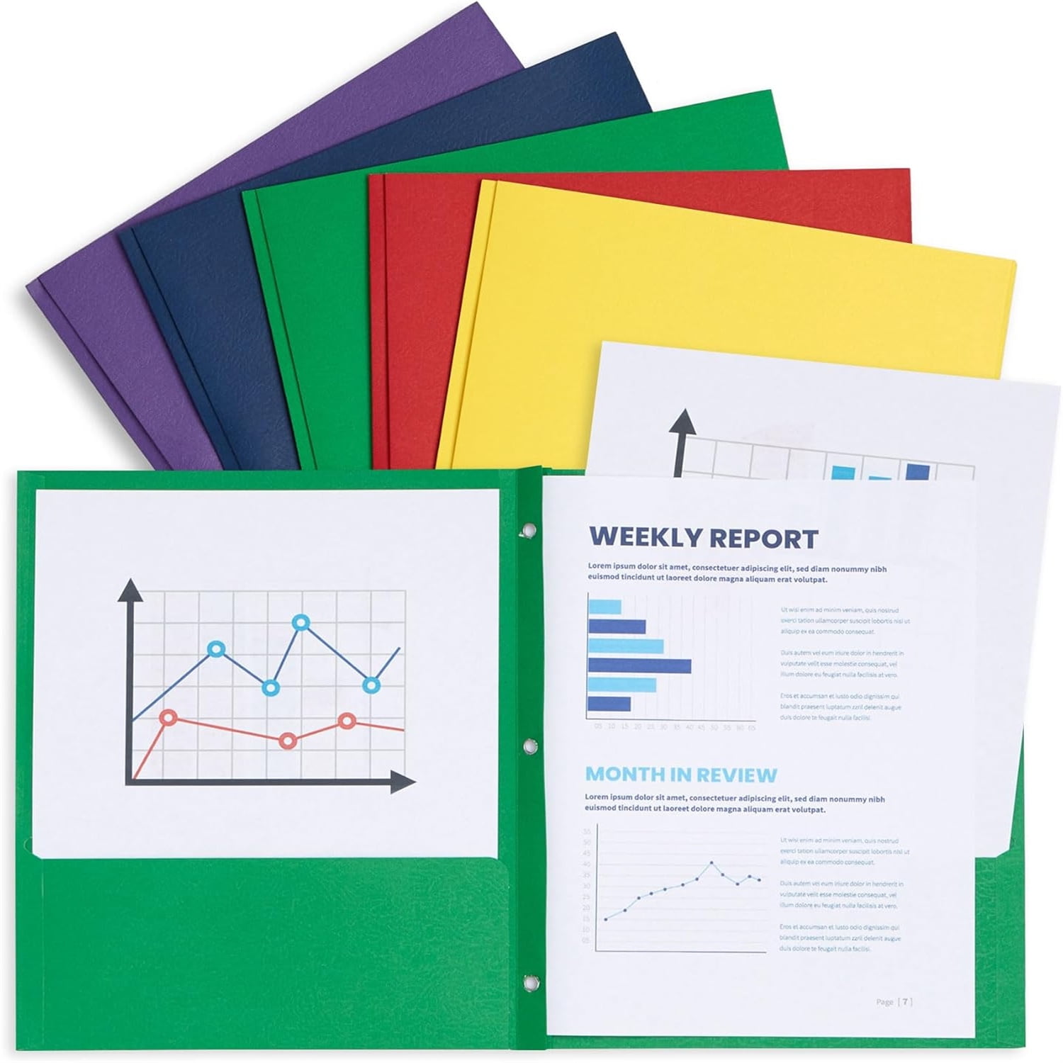 Office Depot Paper Two Pocket Folders with Prongs (Assorted Colors, 100 Pack) mg7n2
