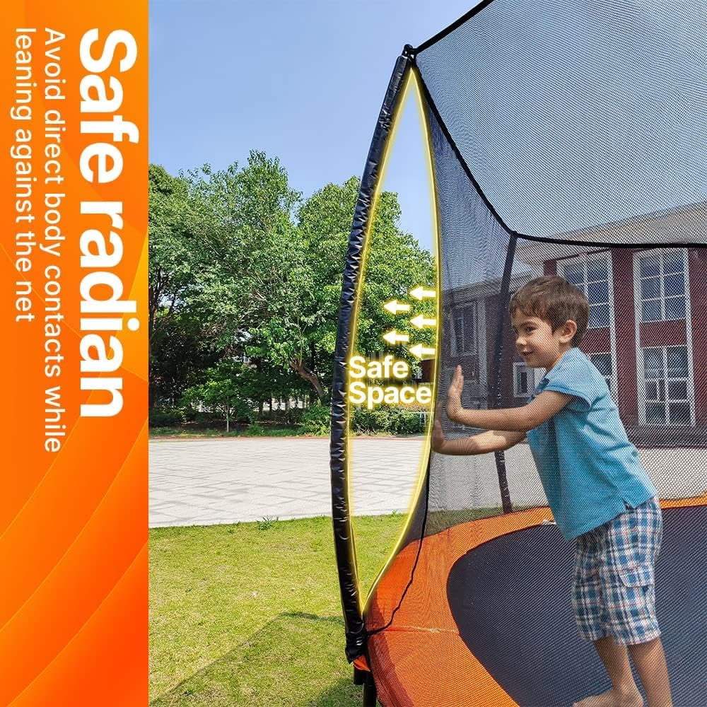 LeJump Flora Springless Recreational Trampoline with Enclosure Net (Orange, 14 ft) 4ez16