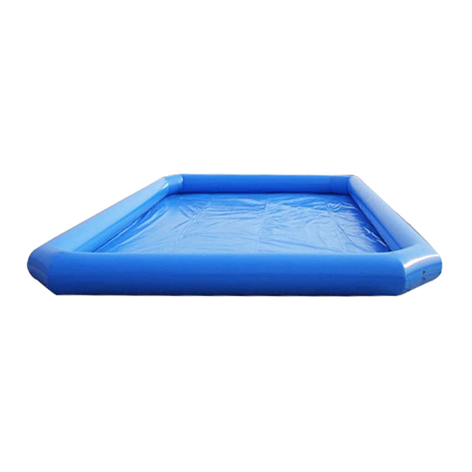 Intbuying Large Inflatable Square Swimming Pool with 110V Blower (Blue, 23x23x1.8 ft) is70y