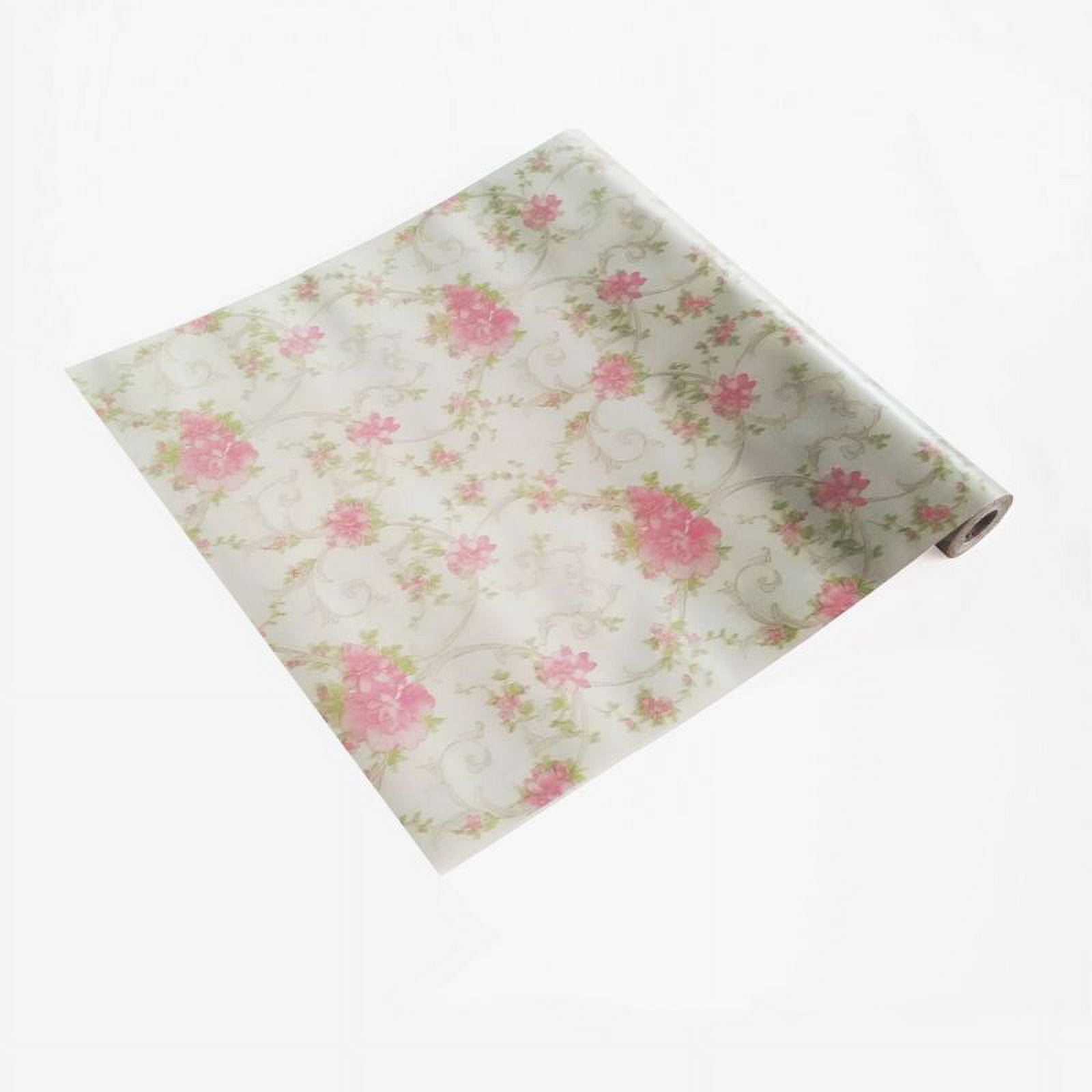 HomeDecor Pink Rose Self-Adhesive Wallpaper (Floral Pattern, 17.7 in x 118 in) zil0b