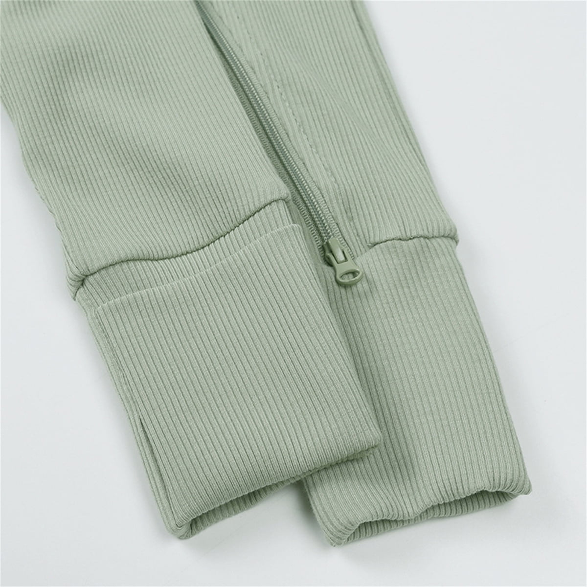 ATAIKU Newborn Baby Bamboo Pajamas Long Sleeve Zipper Sleepwear (Green, 0-24 Months) j5tiu