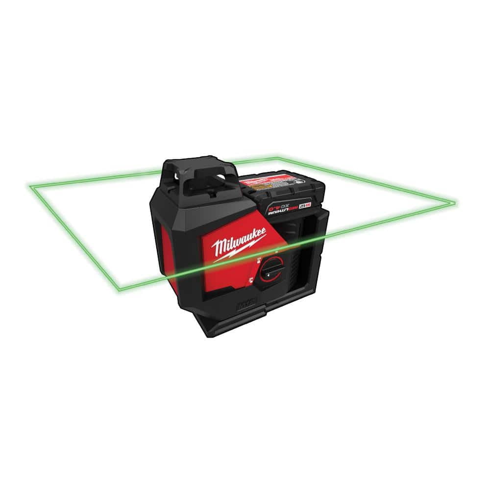 Milwaukee M12 360-Degree Single Plane Green Laser Level Kit (4.0Ah Battery Included, 165 ft Range) zoi5k