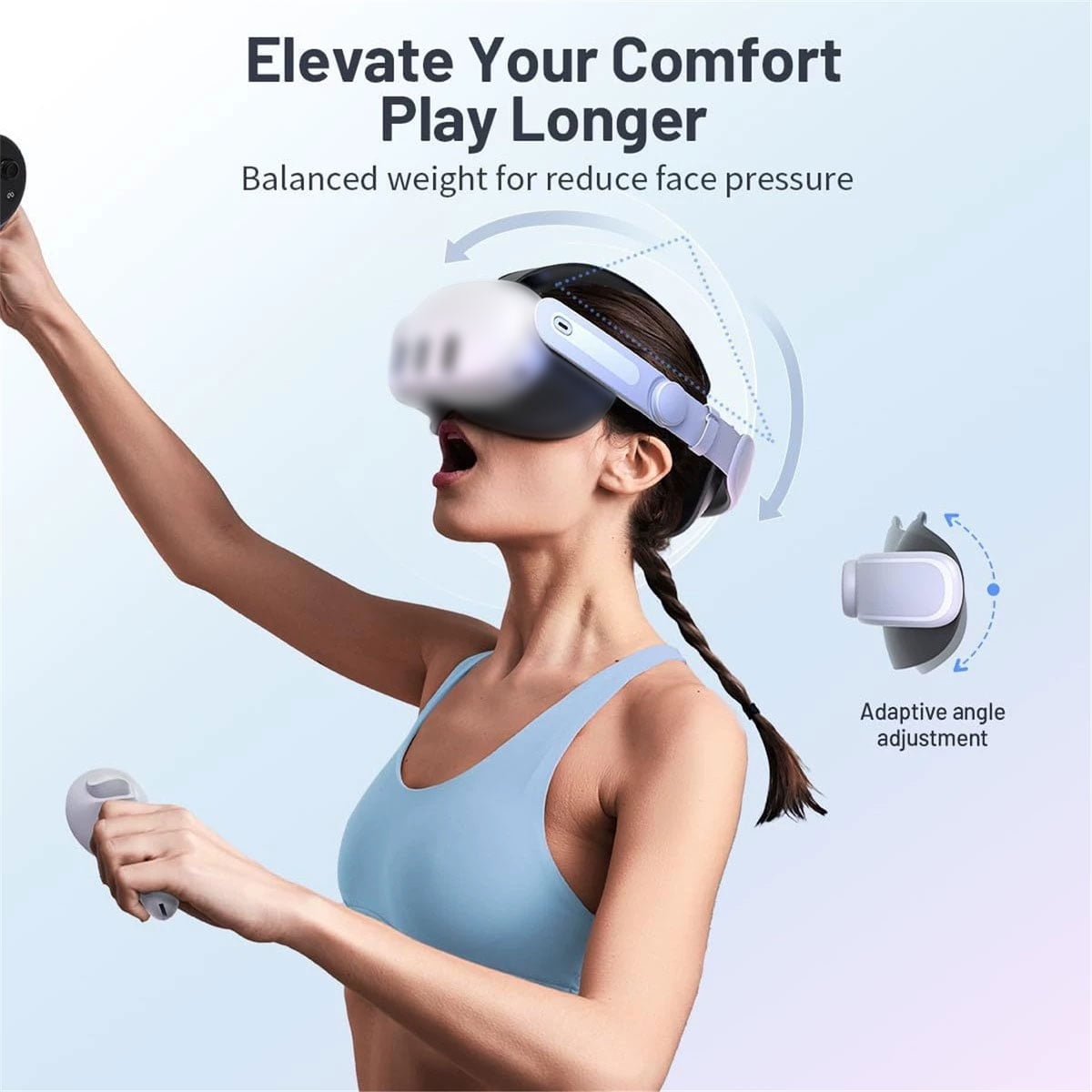 Oculus Elite Head Strap with Battery for Meta Quest 3S and 3, Ergonomic Adjustable VR Headset Accessory with 6,000mAh Rechargeable Power Pack (White) p9vls
