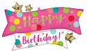 Anagram Happy Birthday Pink Confetti Mylar Balloon (Large, 1 Pack) 3a6tg