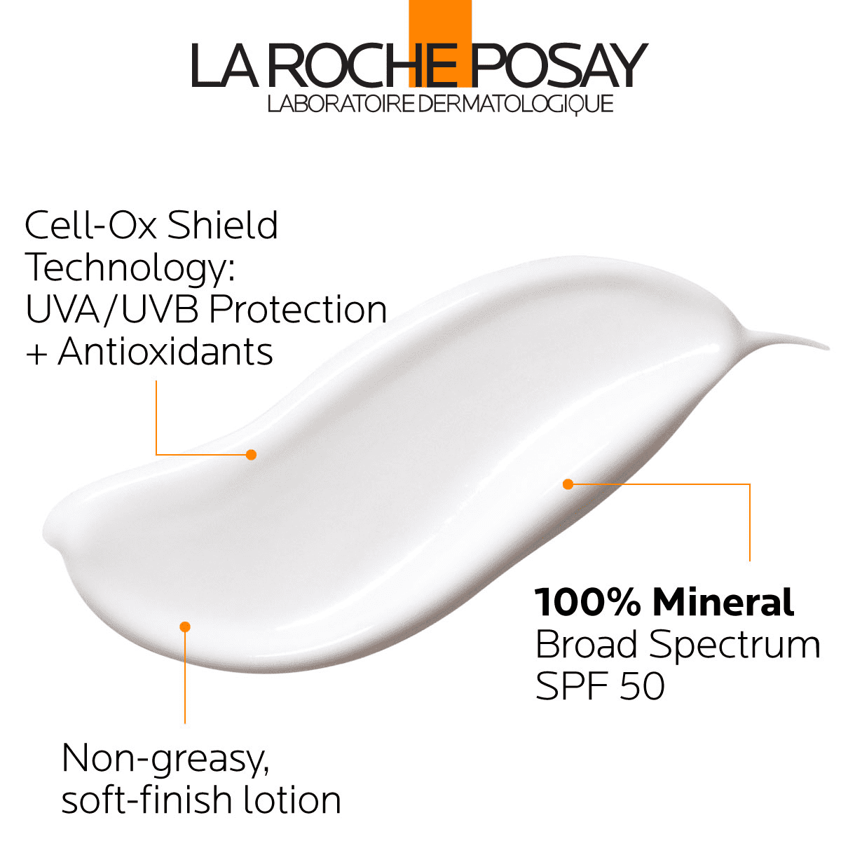 La Roche-Posay Anthelios Mineral Sunscreen SPF 50 Gentle Lotion for Face and Body (White, 3.0 fl oz) wb0ng