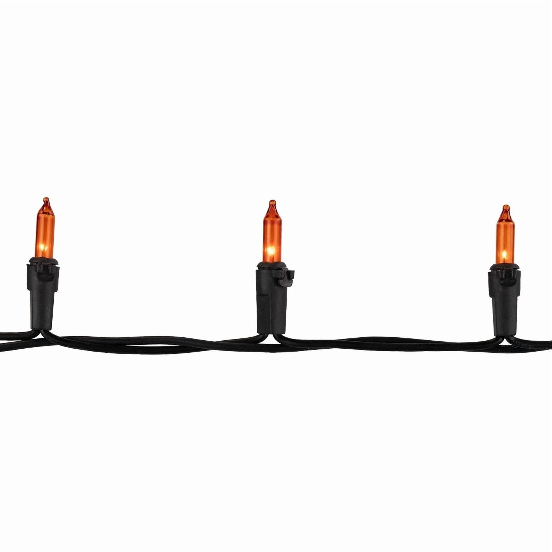 KLYNE 50-Count Mini LED Christmas String Lights for Indoor and Outdoor Decor (Orange, 11.25 ft) mimaj