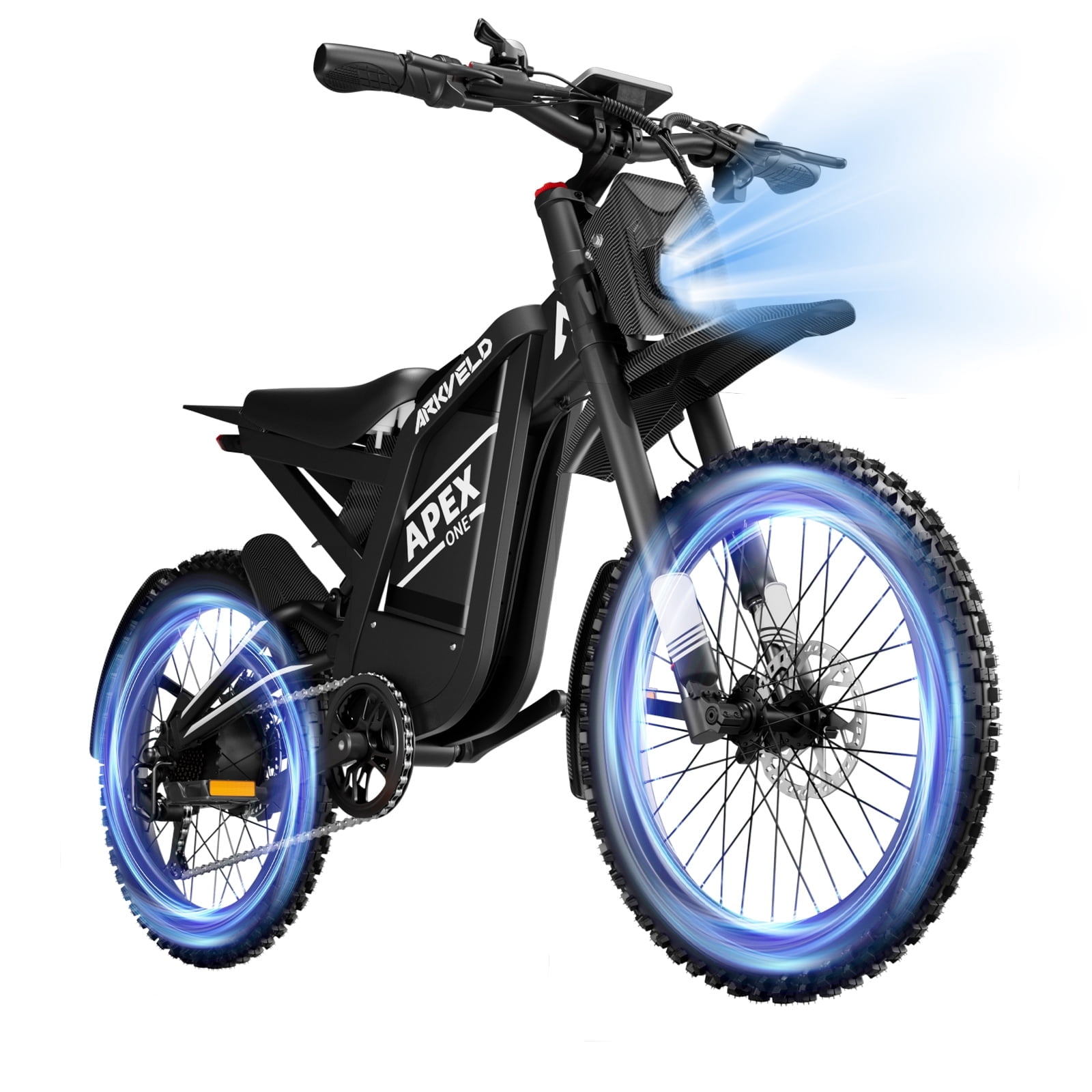ARKVELD APEX1 Electric Bike for Adults, 3000W All-Terrain Fat Tire E-Bike with 32AH Battery (25 in, Black) 7cc5b